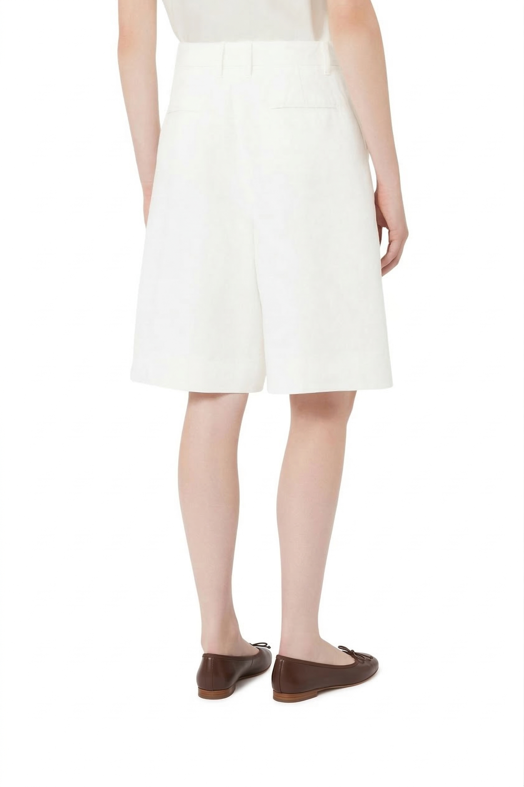 Bermuda bianco in drill di cotone SOLE 001 MAX MARA 