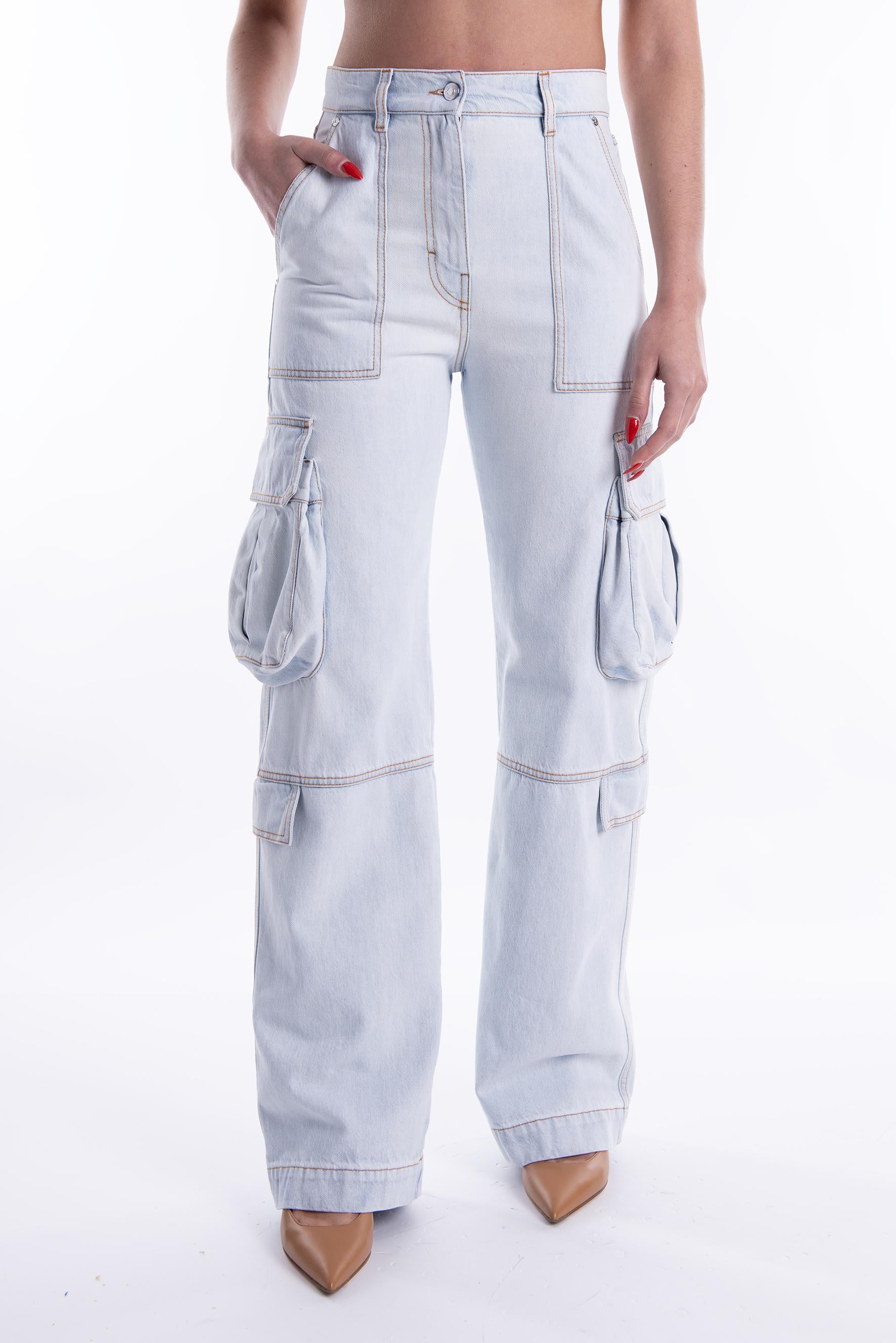 Jeans cargo in denim chiaro 3641MDP254L J MSGM 