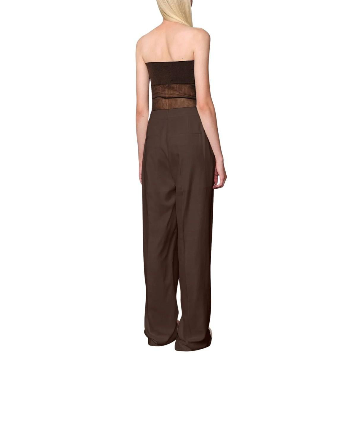 Pantalone palazzo marrone ALINAQ BROWN HERSKIND 