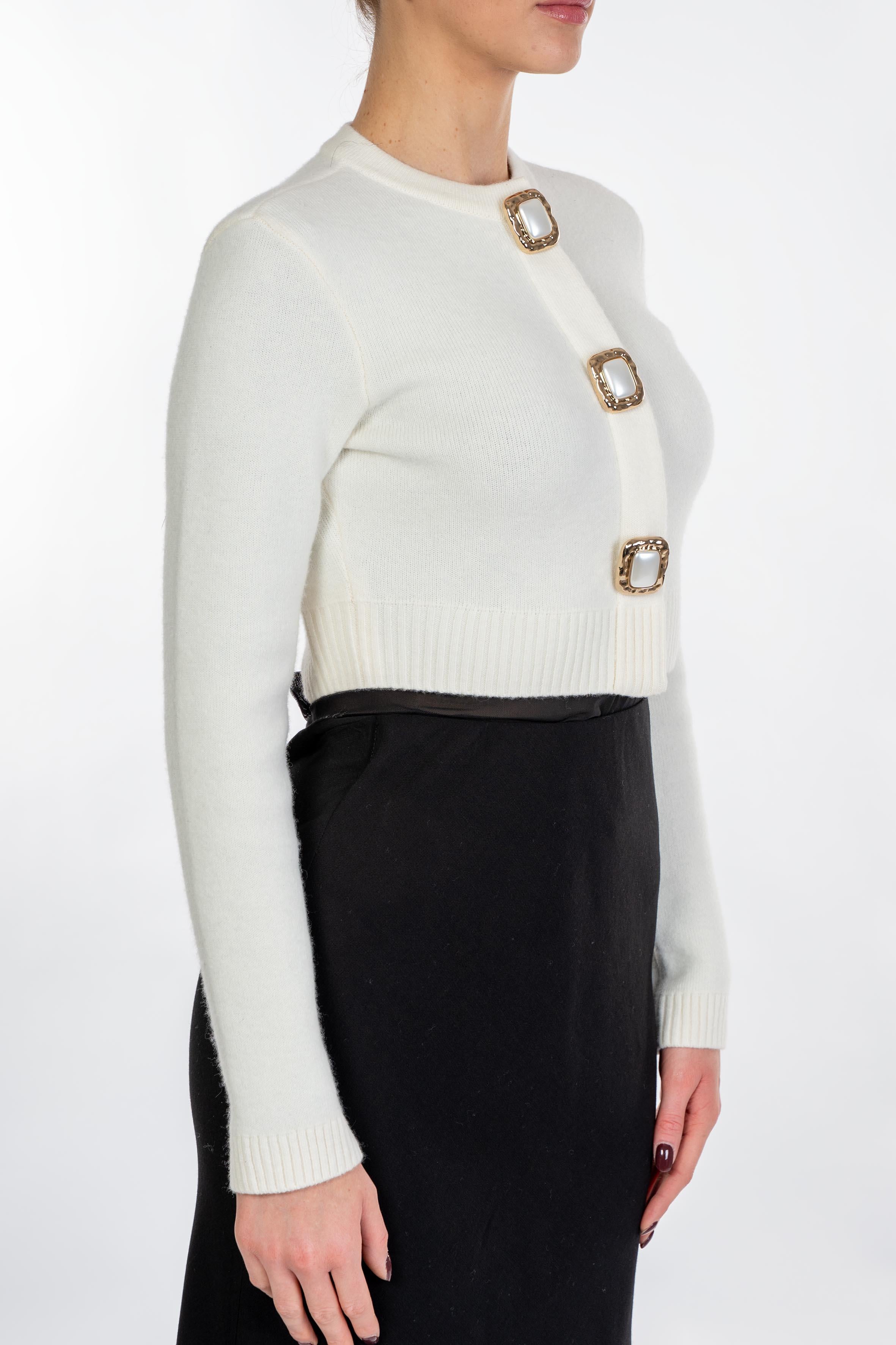 Cardigan in lana 018C CREAM SELF PORTRAIT 