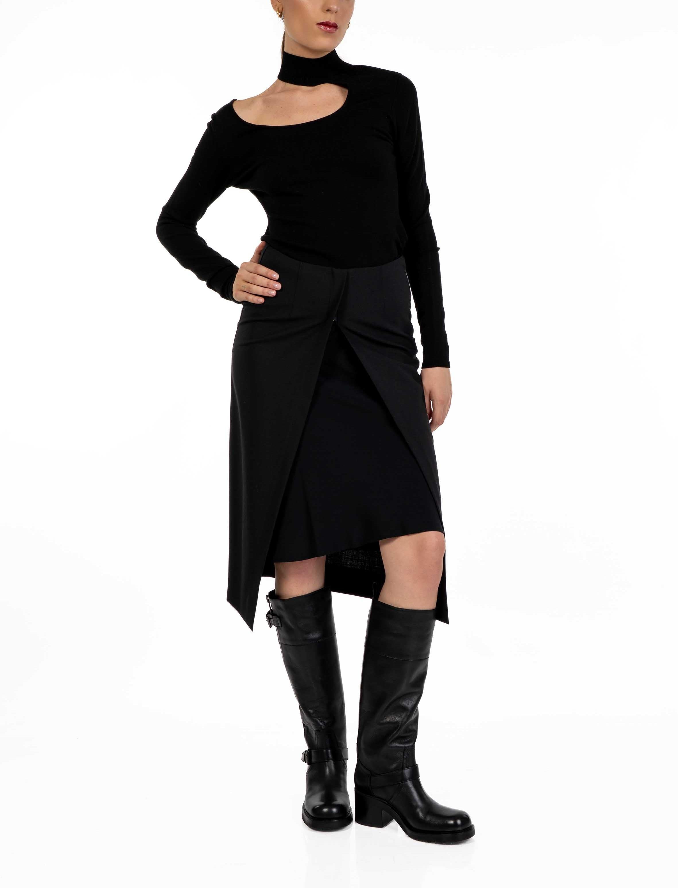 Maglia cut-out 32007 350 NERO FEDERICA TOSI 