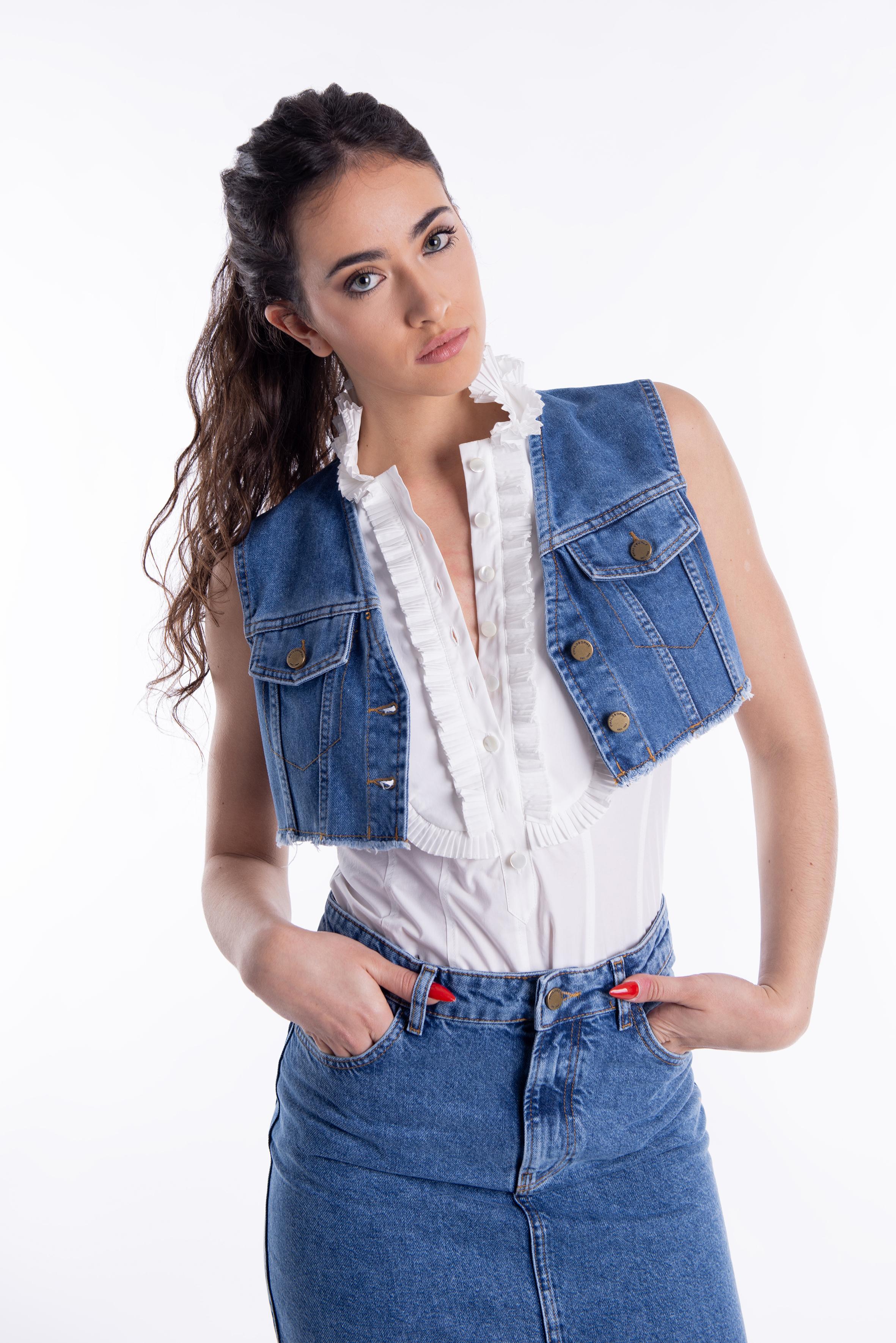 Top in popeline con plaston 0206 717 B PHILOSOPHY 