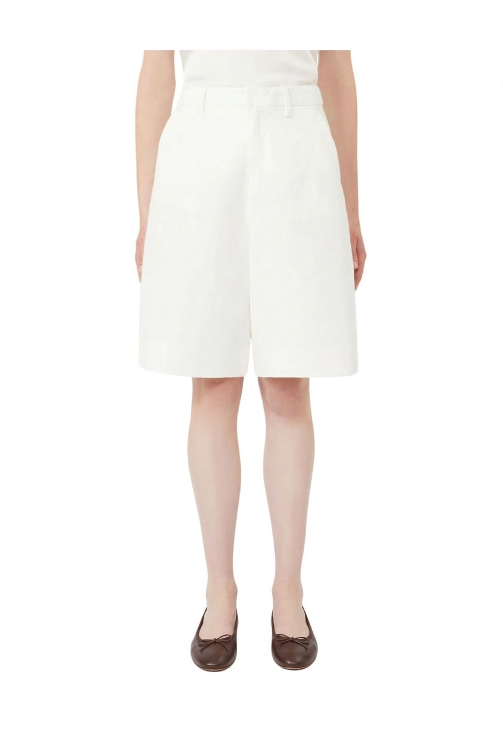 Bermuda bianco in drill di cotone SOLE 001 MAX MARA 