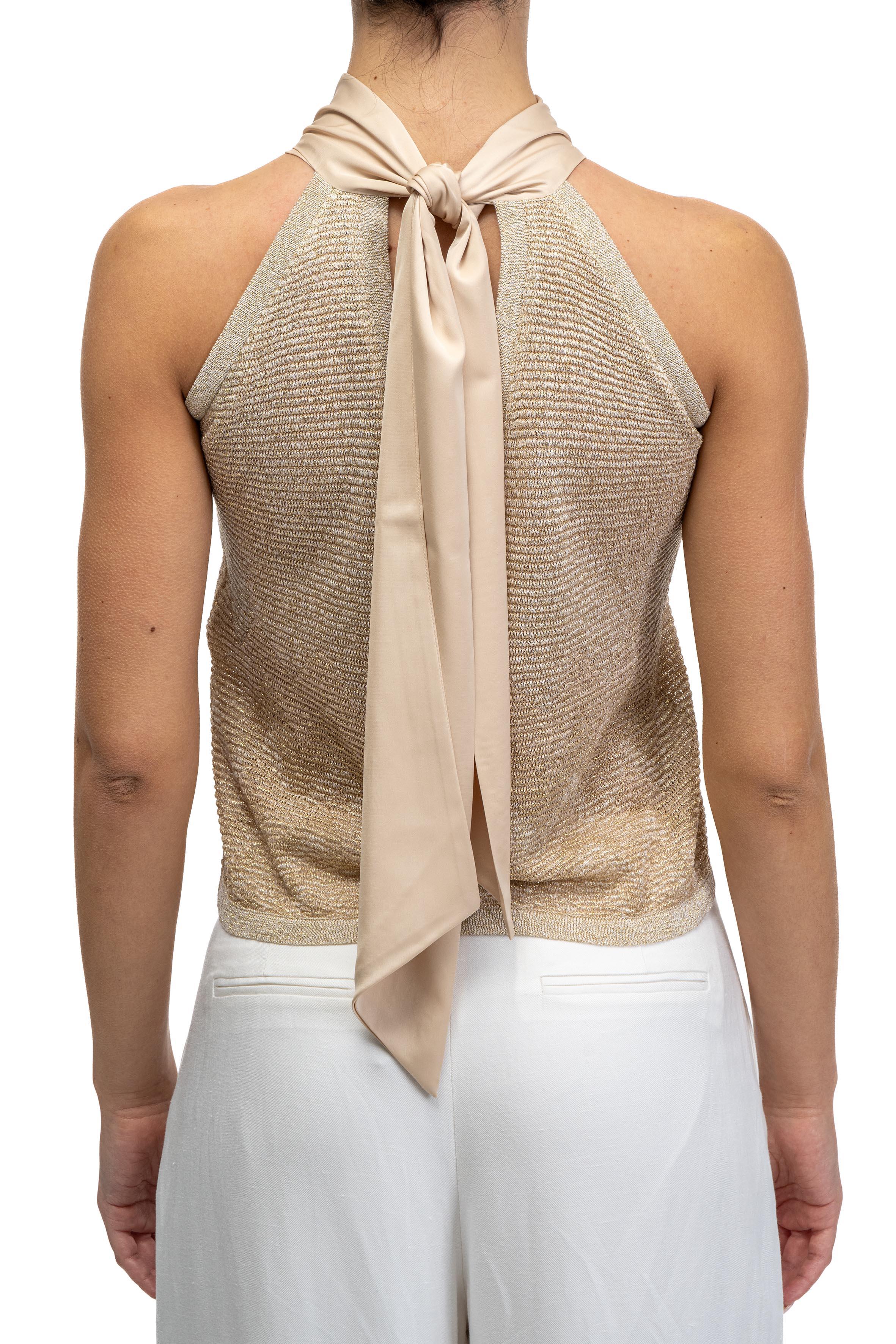 Top lurex con fiocco 60185 4 AVORIO D.EXTERIOR 