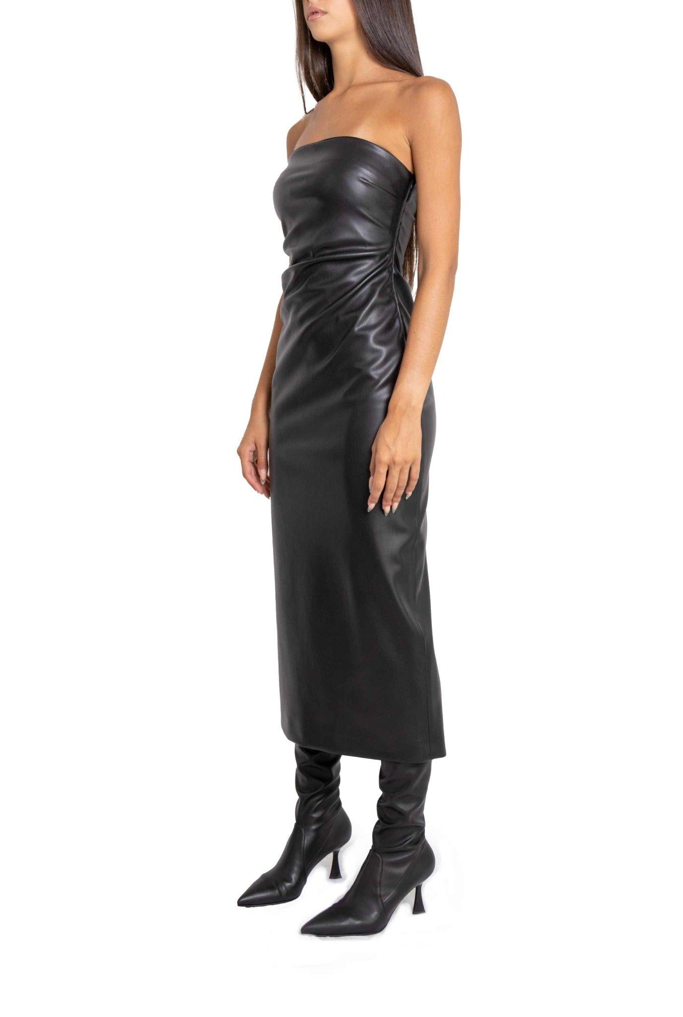 Abito midi in ecopelle nera 3985 3044 N ALICE MILLER 