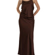 Top in raso marrone
