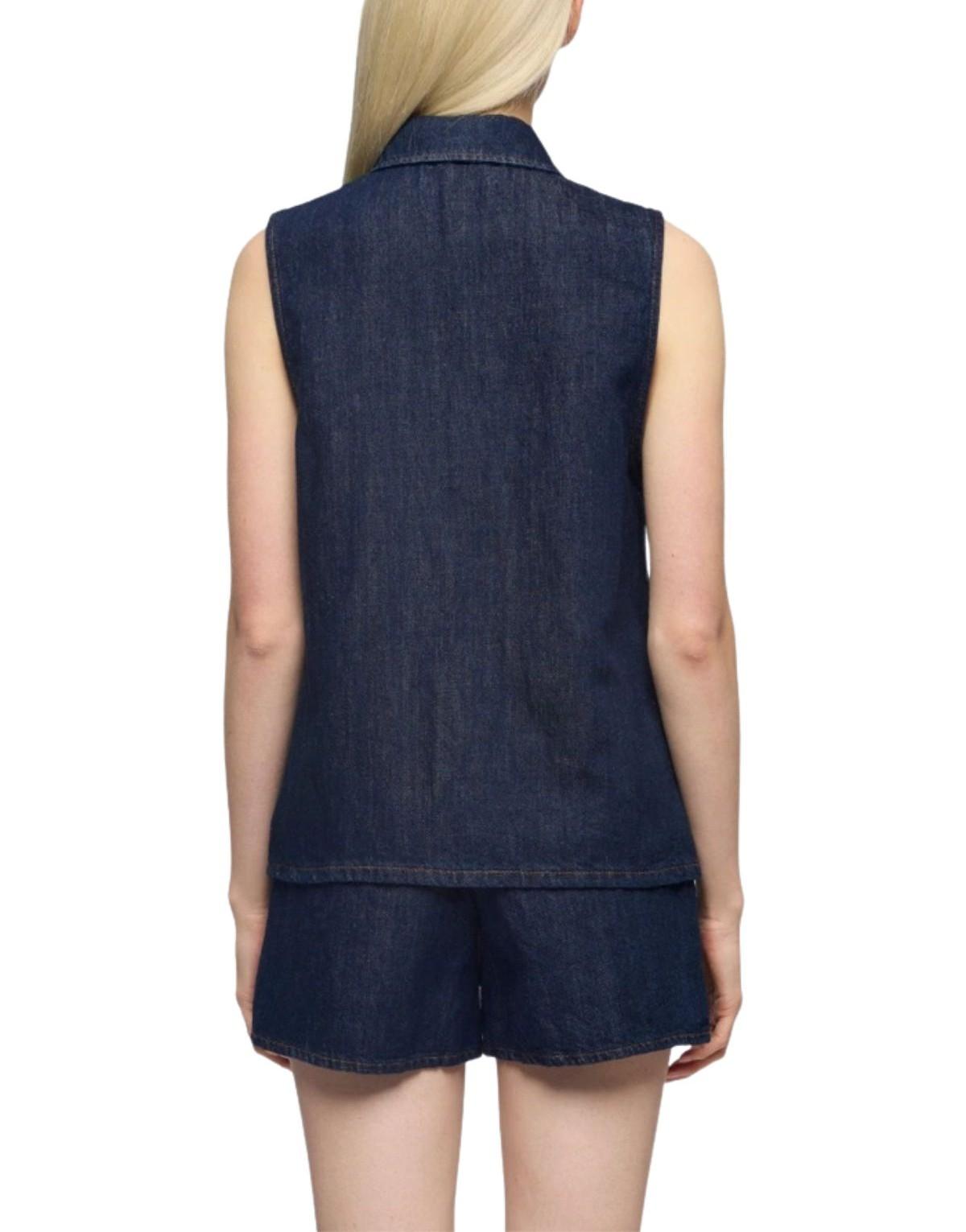 Camiciajeans Sleeveless Shirt SLEEVELESS SHIRT BLOSSOM BLU 7 FOR ALL MANKIND 