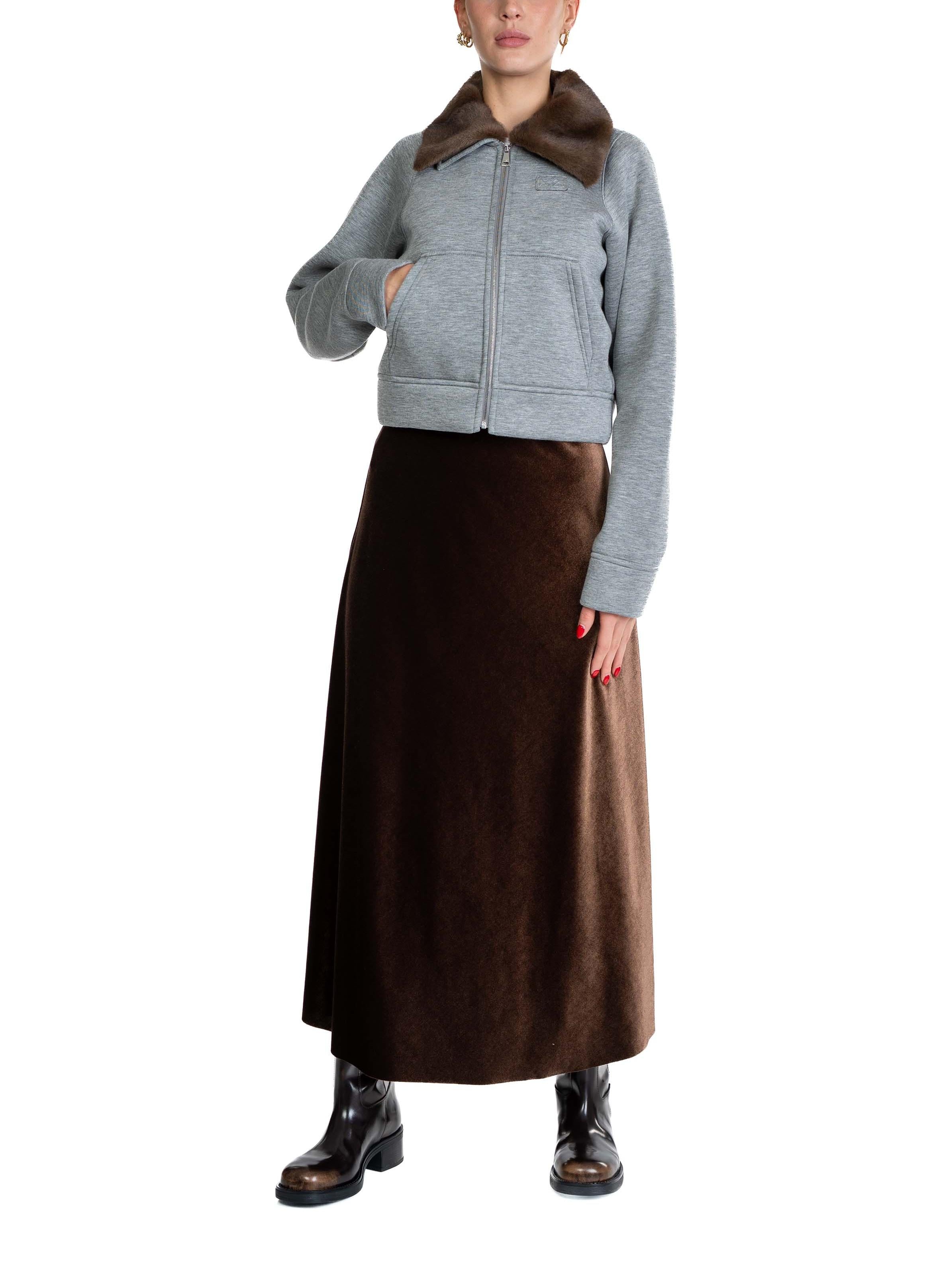 Felpa con collo E011 GRIGIO N° 21 