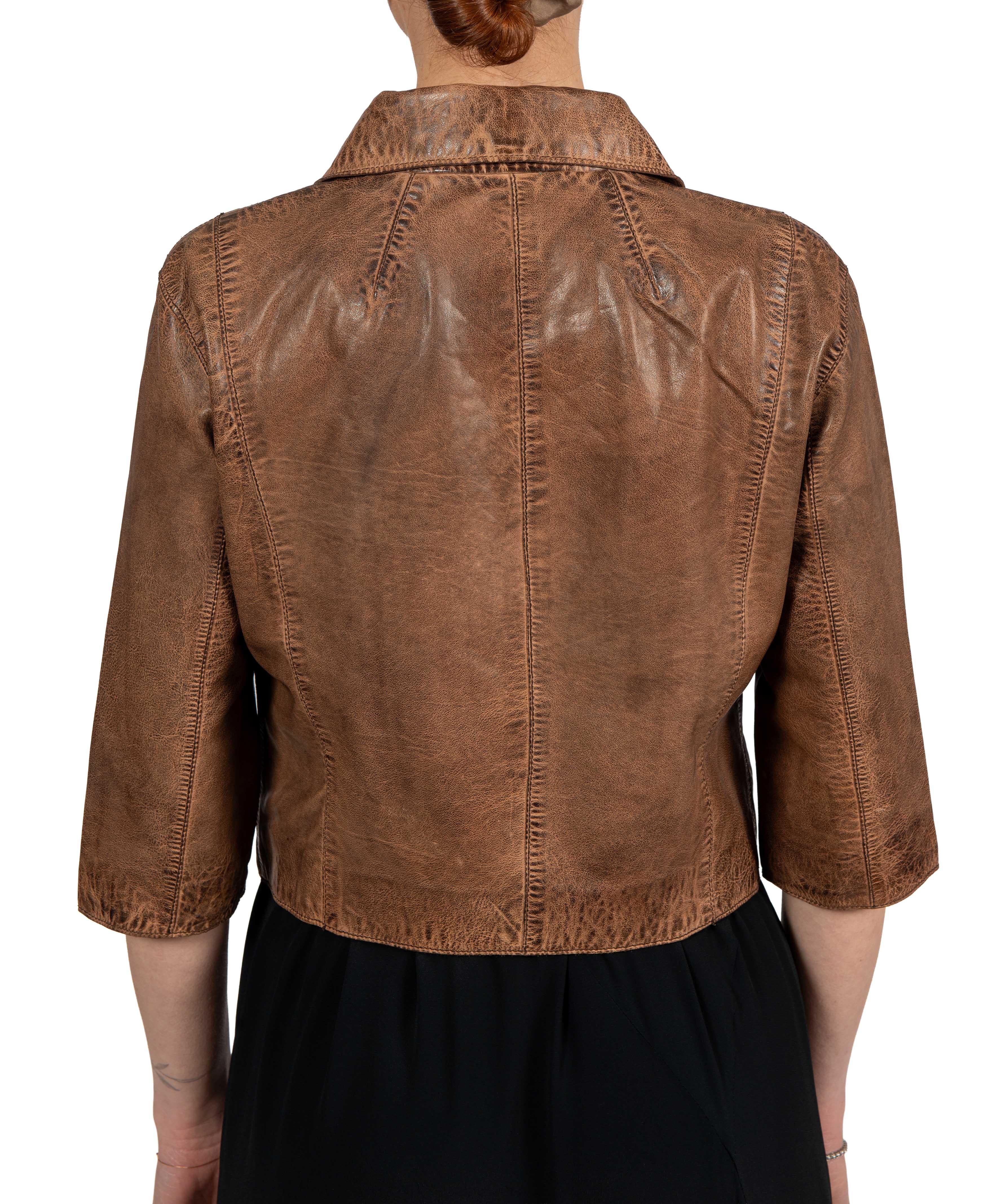 Chiodo in pelle marrone KIKI CUOIO THE JACKIE LEATHERS 