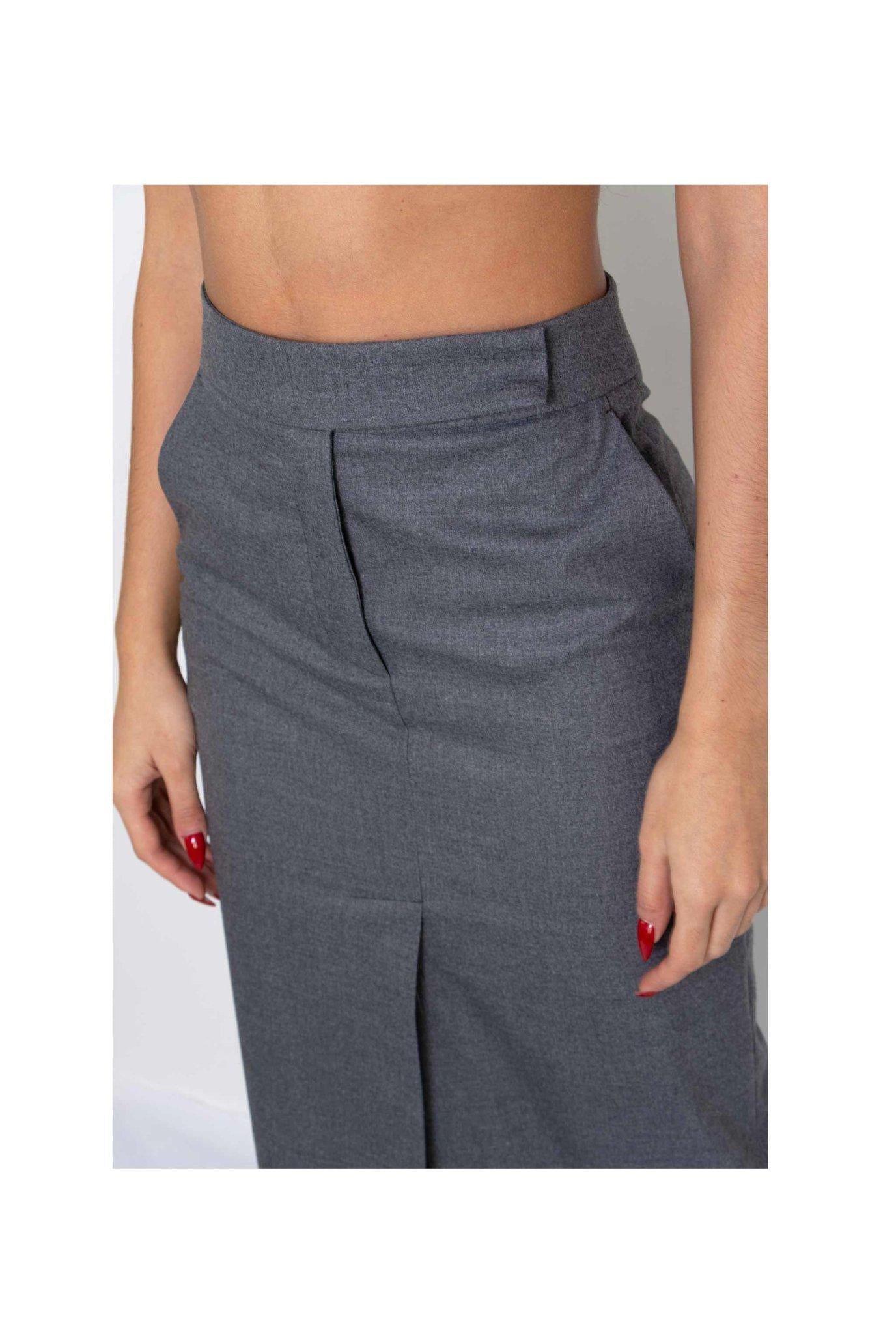 Gonna lunga grigia con spacco centrale 4238 4178 G ALICE MILLER 