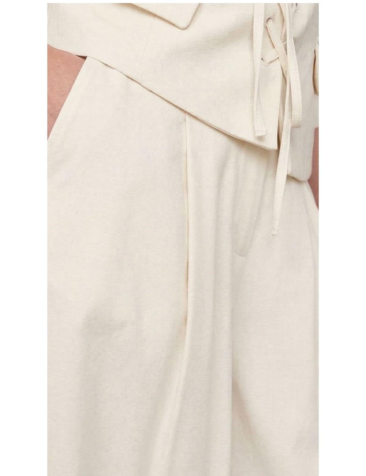 Pantaloni palazzo Lotus bianchi LOTUS WHITE HERSKIND 