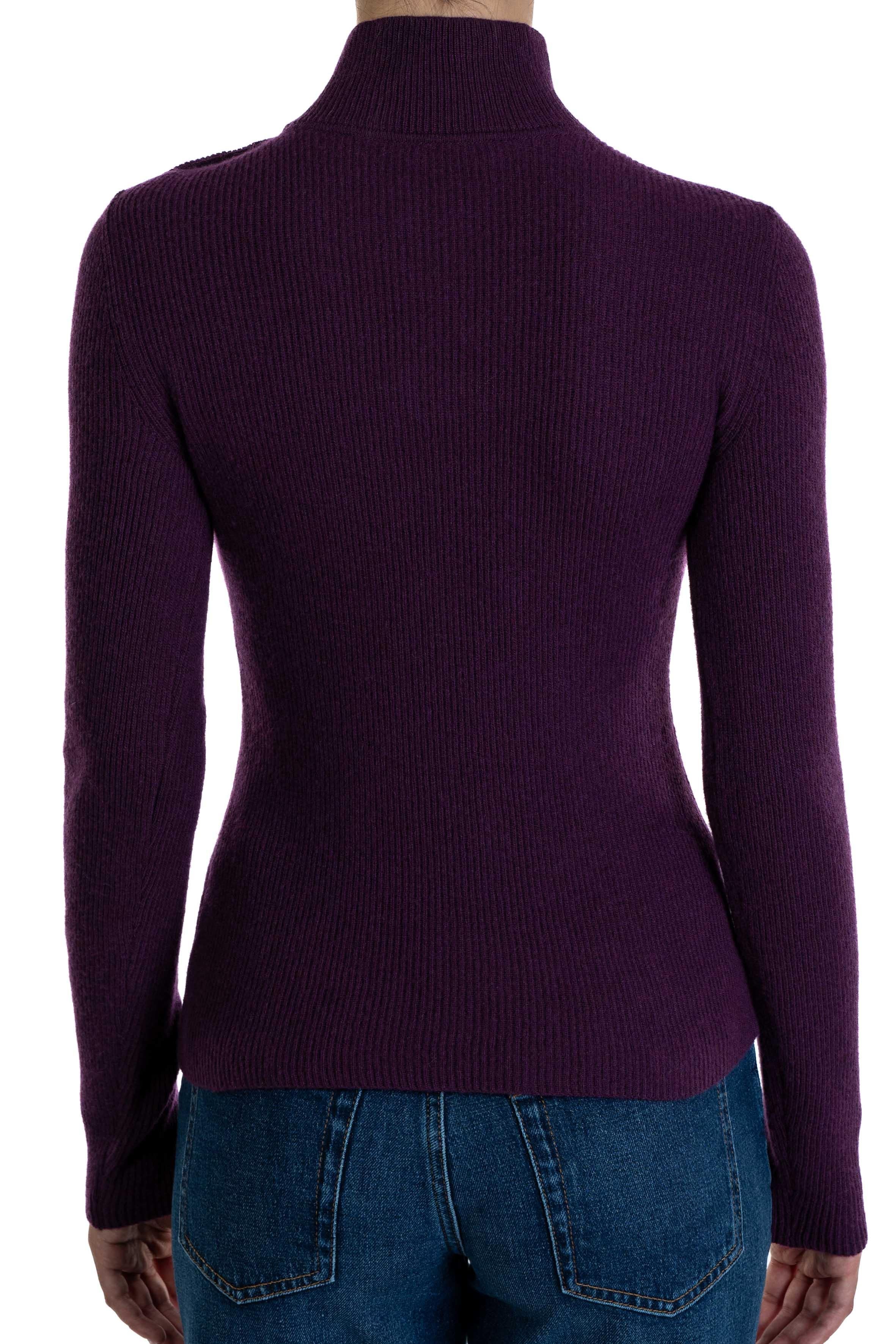 Maglia in cachemire con spalle aperte 32005 353 MELANZANA FEDERICA TOSI 