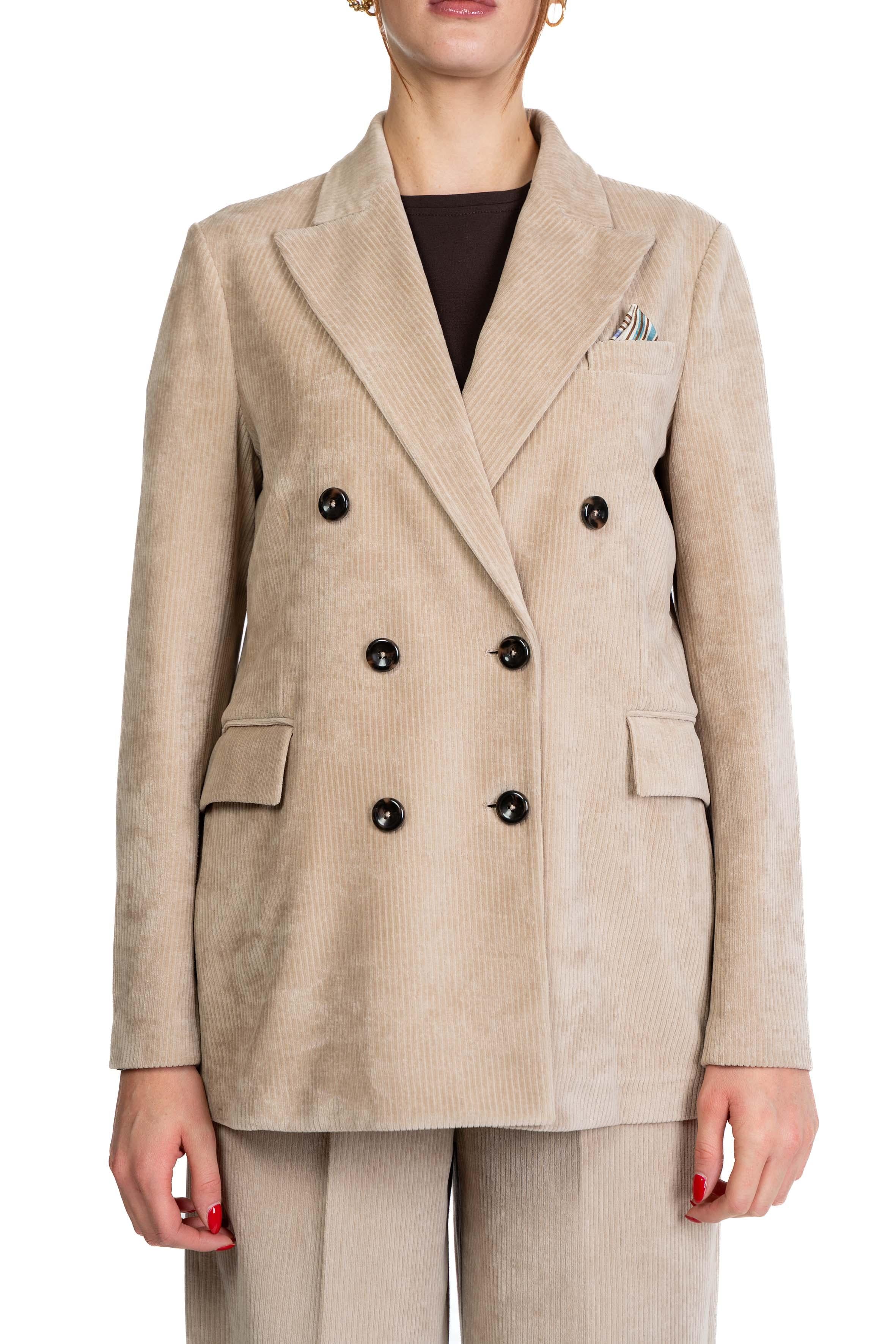 Giacca doppioetto in velluto a coste FD3636 BEIGE CIRCOLO 