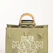 Shopping Butterfly in canvas verde militare
