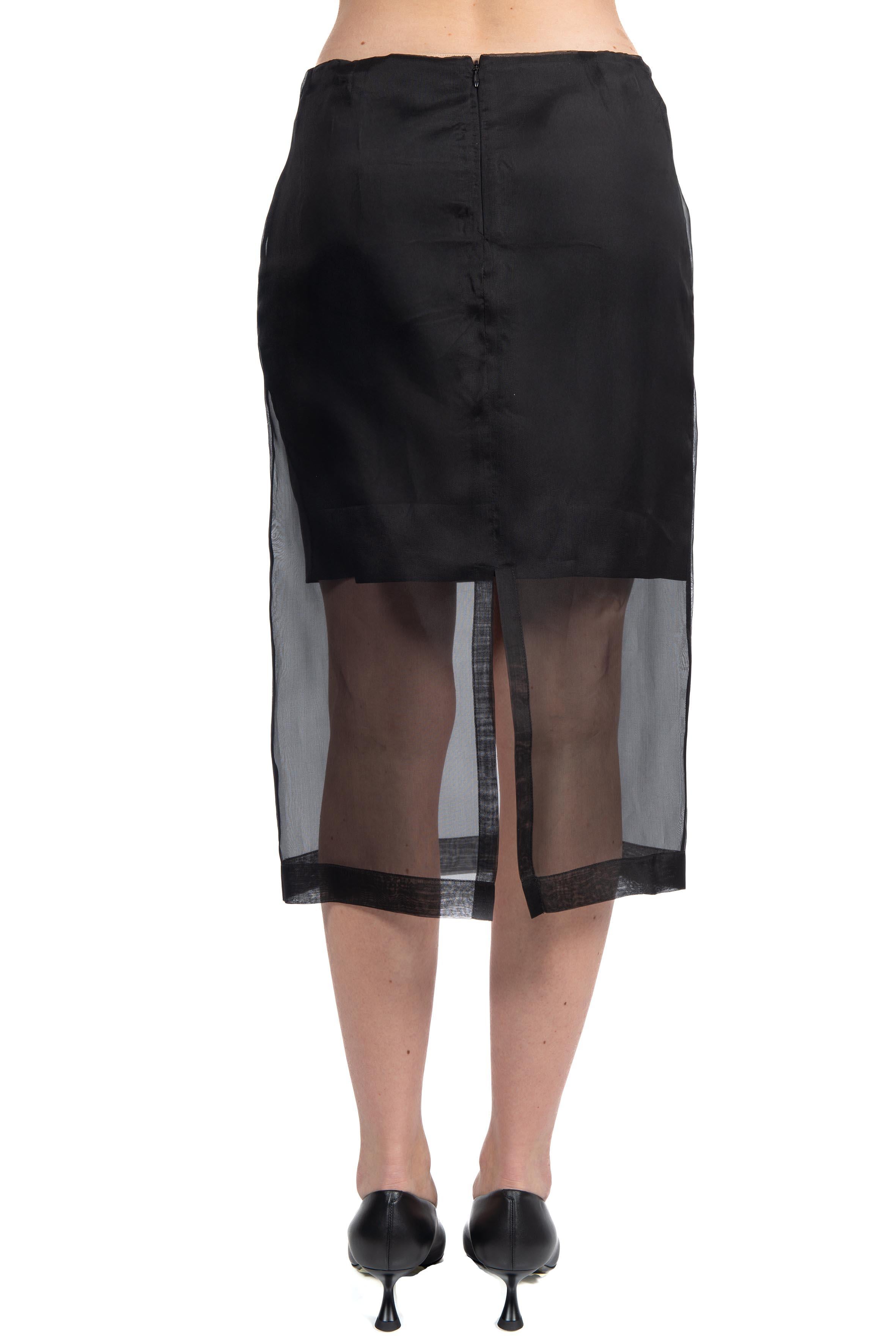 Gonna in organza di seta nera 40704 40704 NERO FEDERICA TOSI 