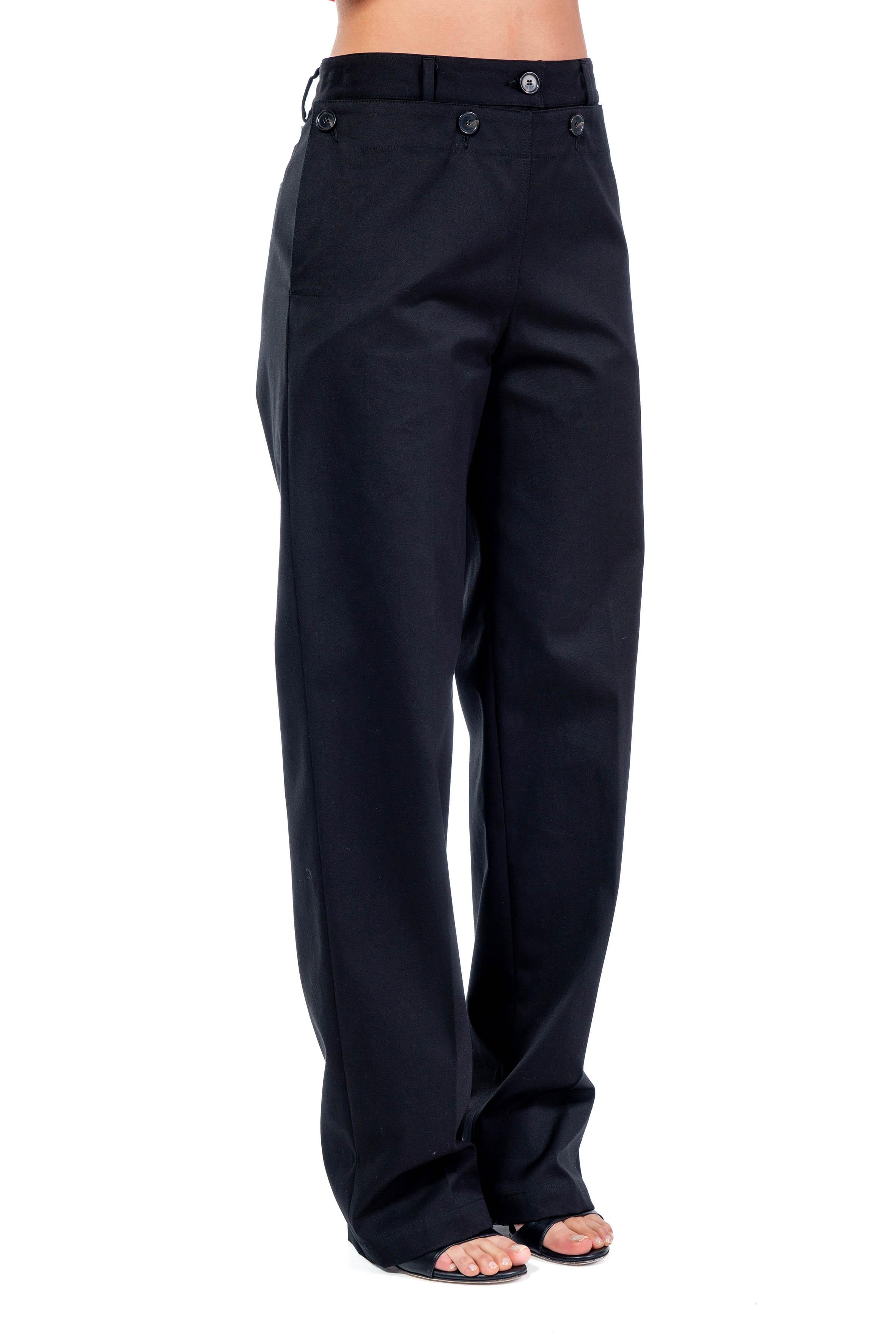 Pantalone palazzo in cotone nero 3841MDP15 257138 99 BLACK MSGM 