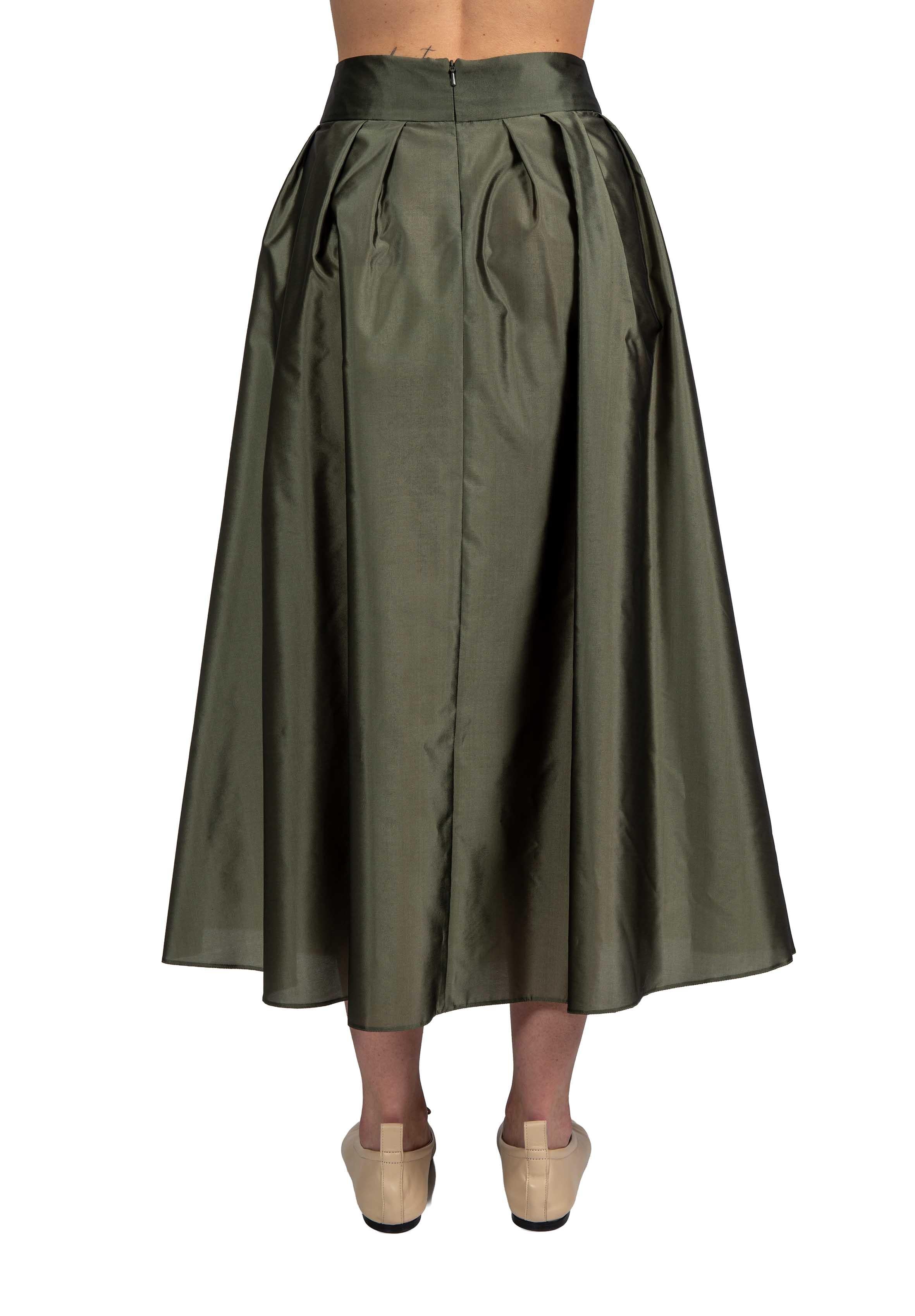 Gonna midi verde militare FEETTO 004 MAX MARA 