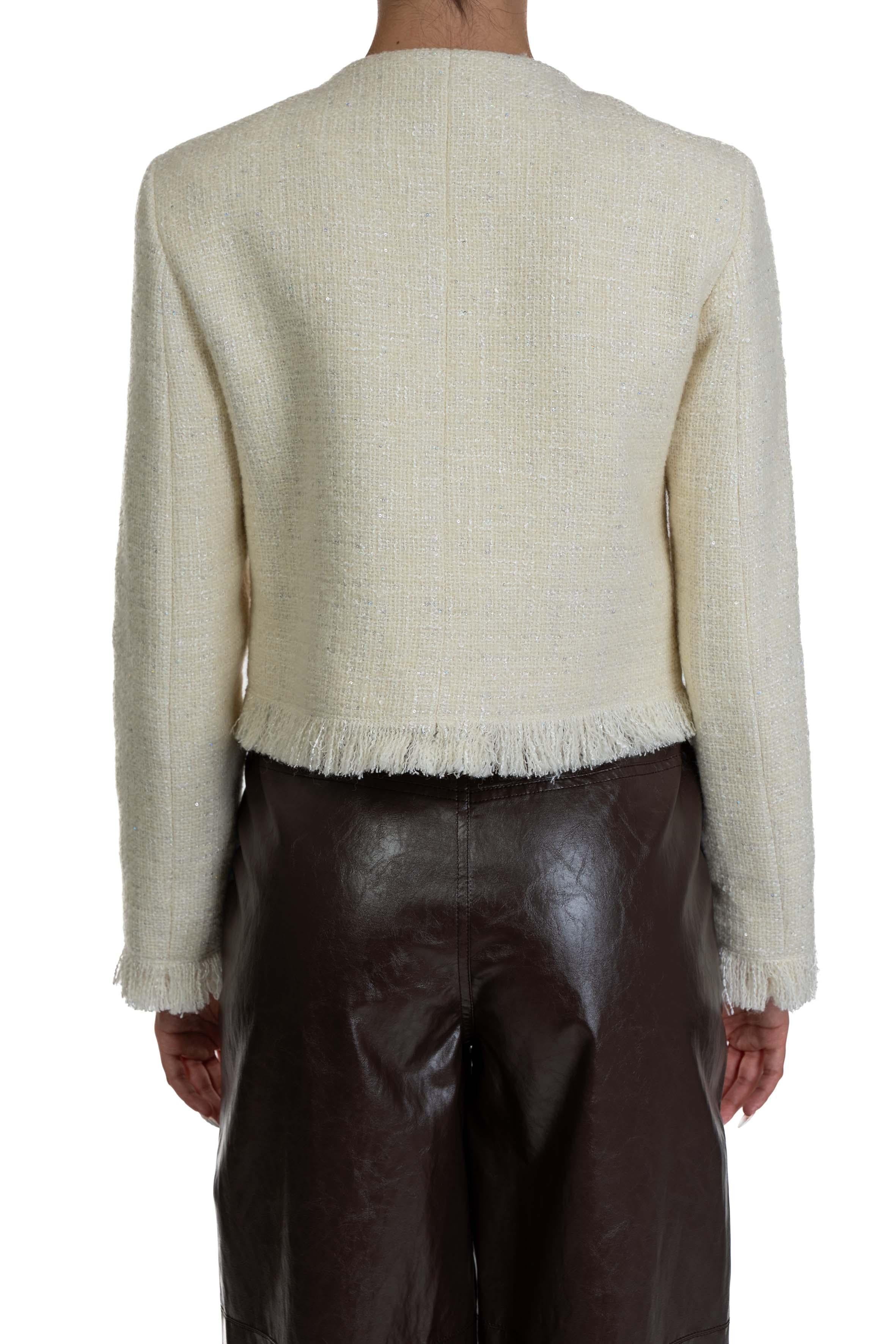 Fringed Jacket 3941MDG19 OFF WHITE MSGM 