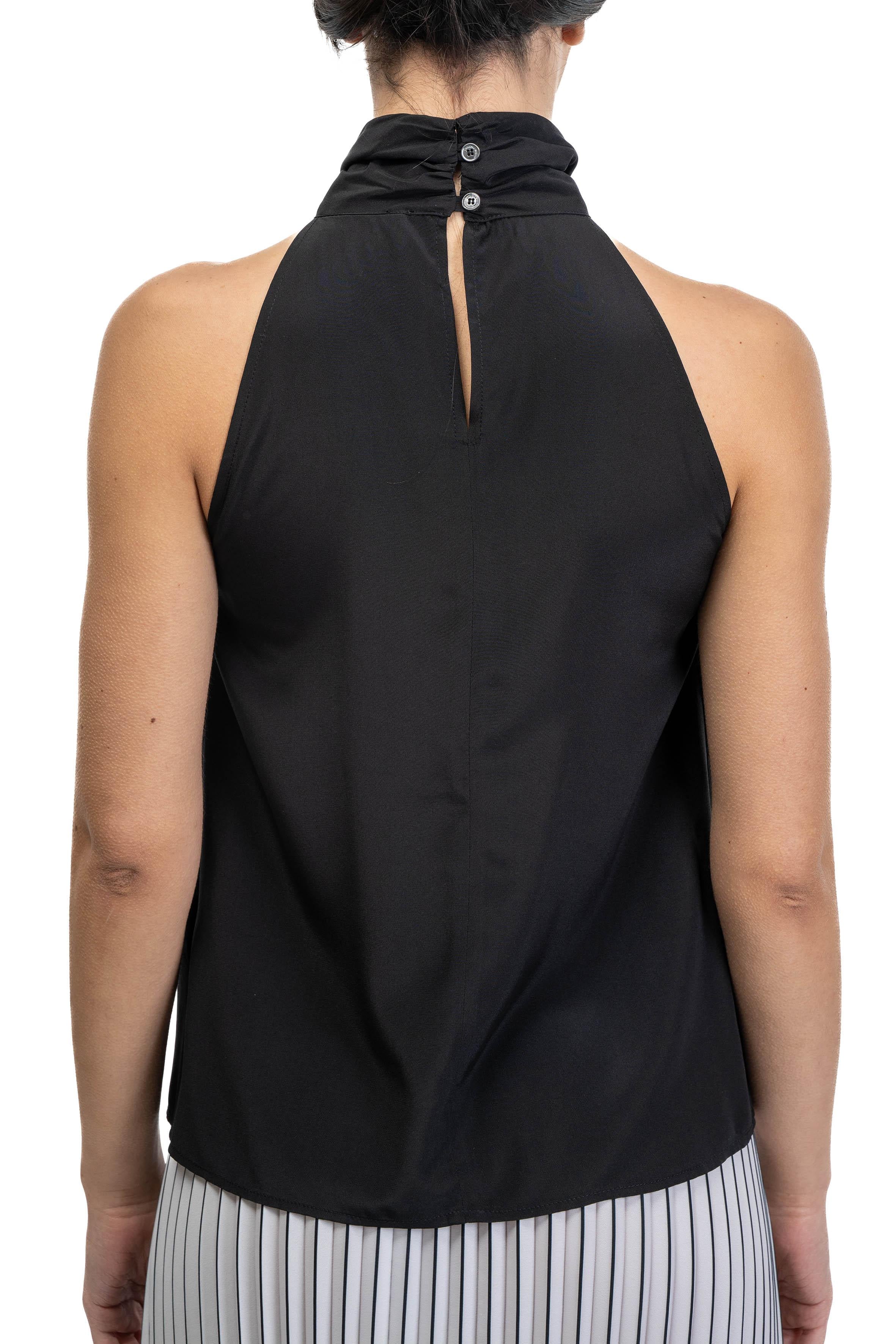 Top in seta nero F5SS03 Y69 LIVIANA CONTI 