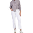 Camicia corta righe marrone