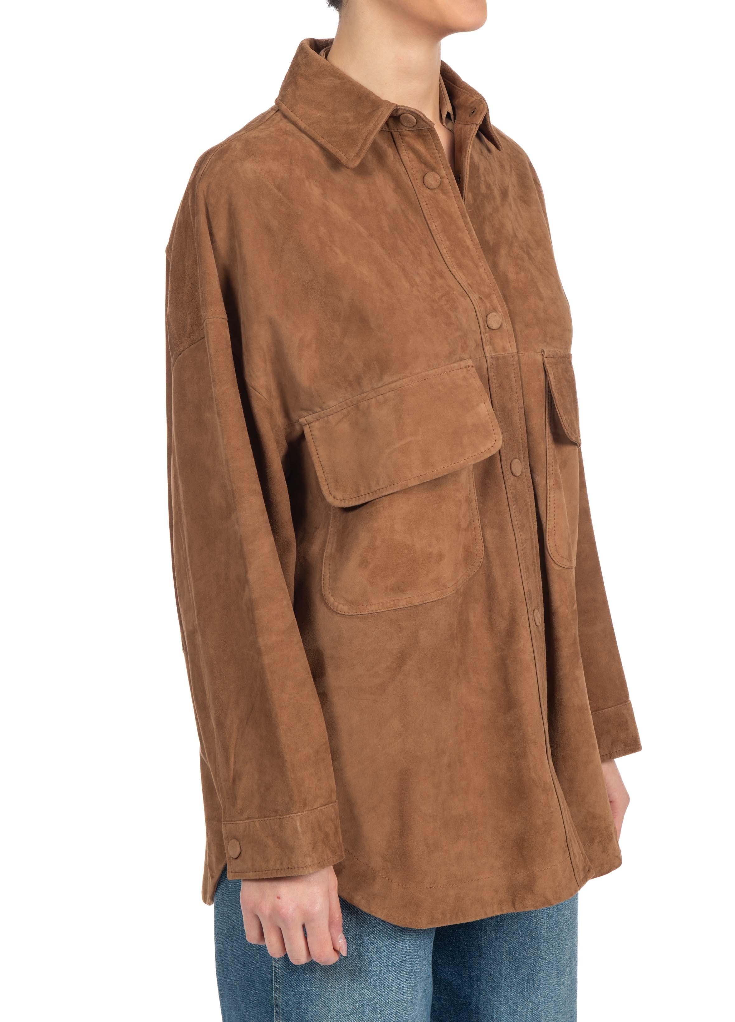 Giacca camicia in suede tabacco 40104 40104 TABACCO FEDERICA TOSI 