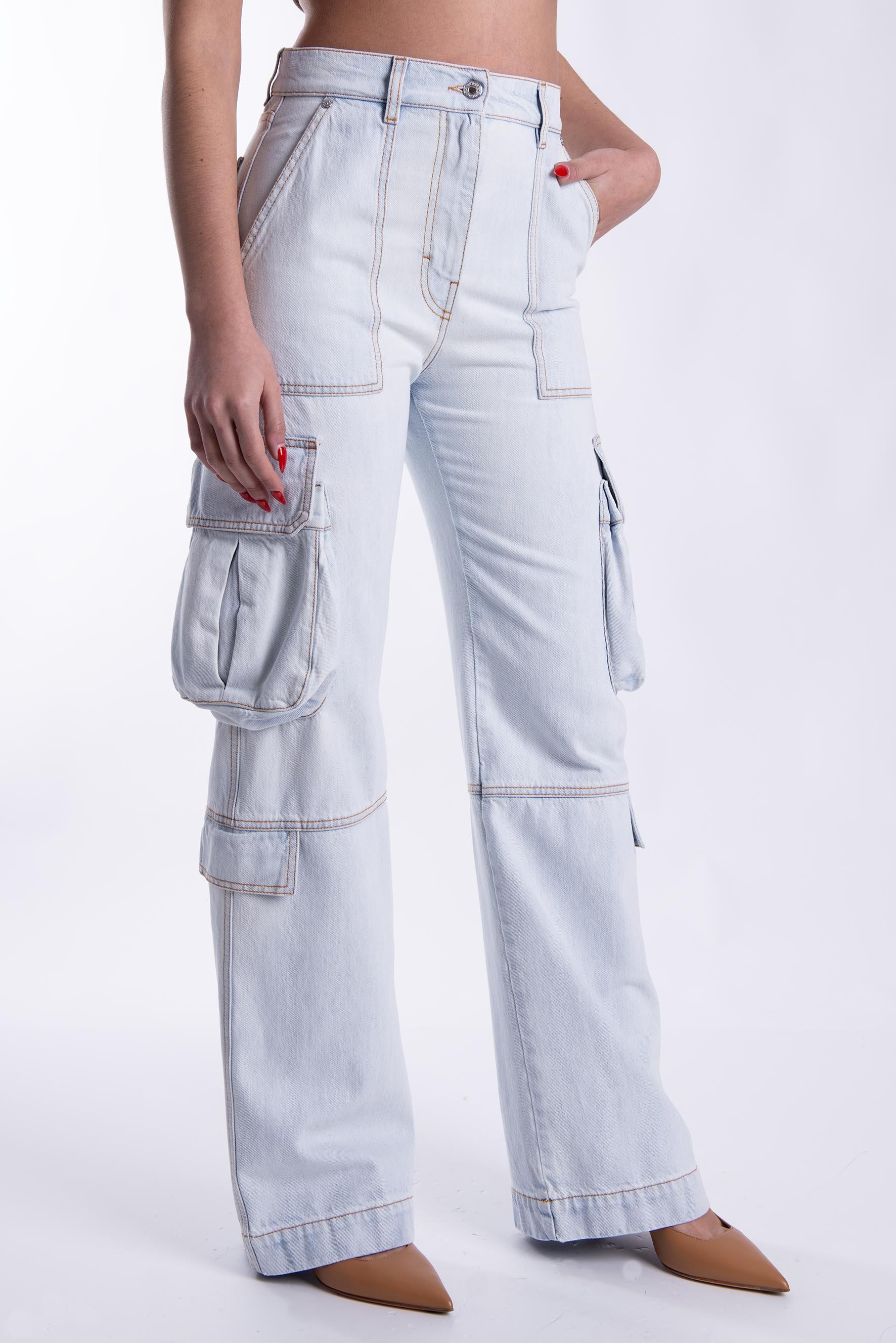 Jeans cargo in denim chiaro 3641MDP254L J MSGM 