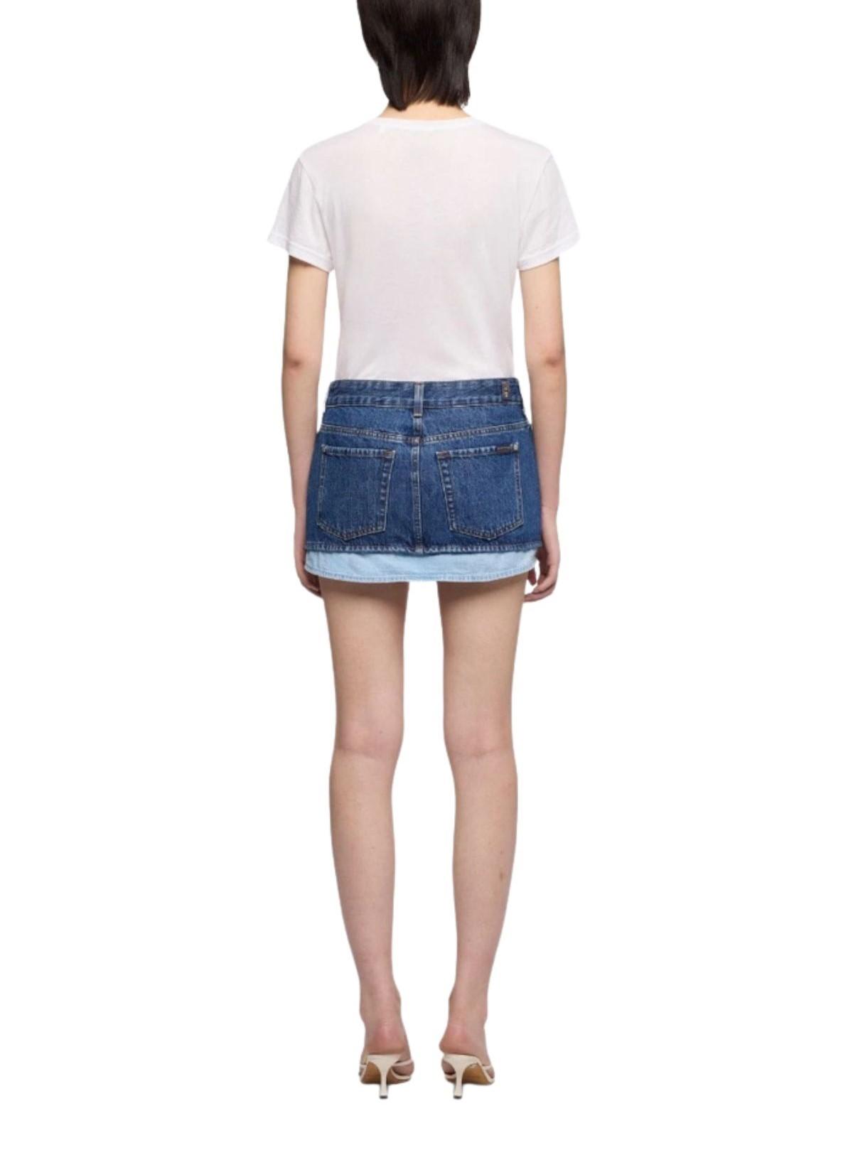 Minigonna jeans double layer DOUBLE LAYER CHERRY SHIRT U73DM 7 FOR ALL MANKIND 