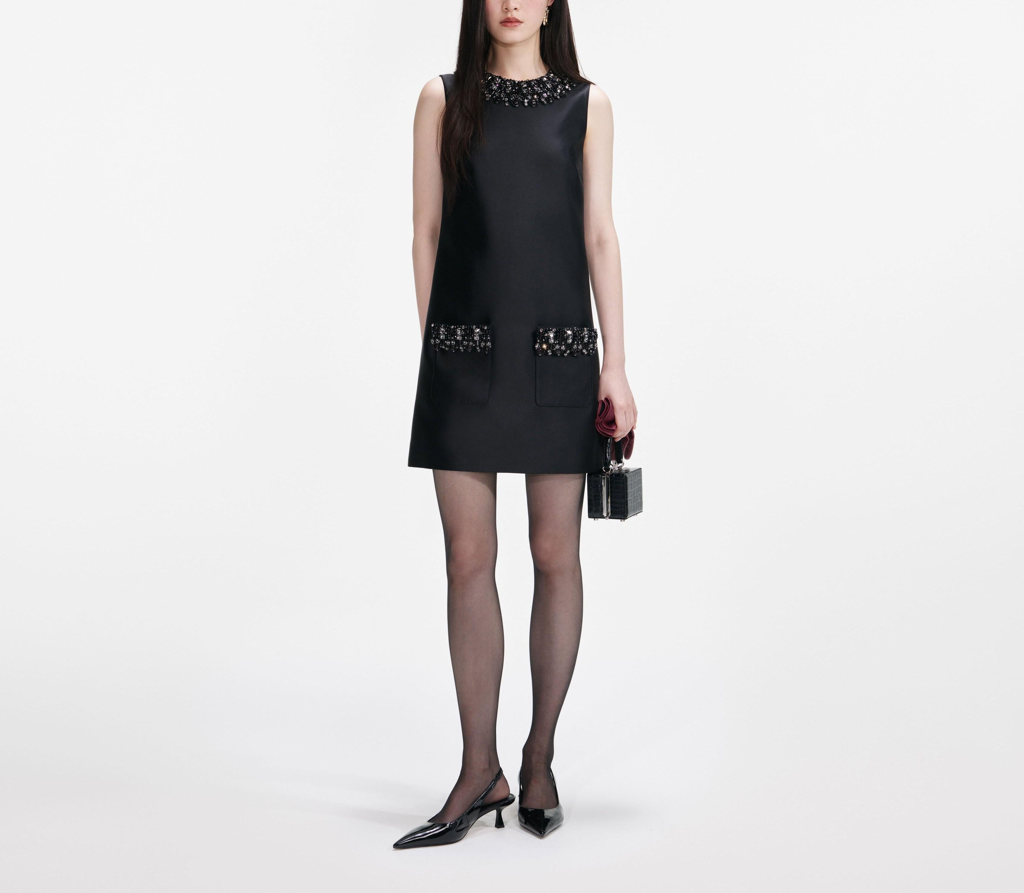 Abito corto taffeta 061S BLACK SELF PORTRAIT 