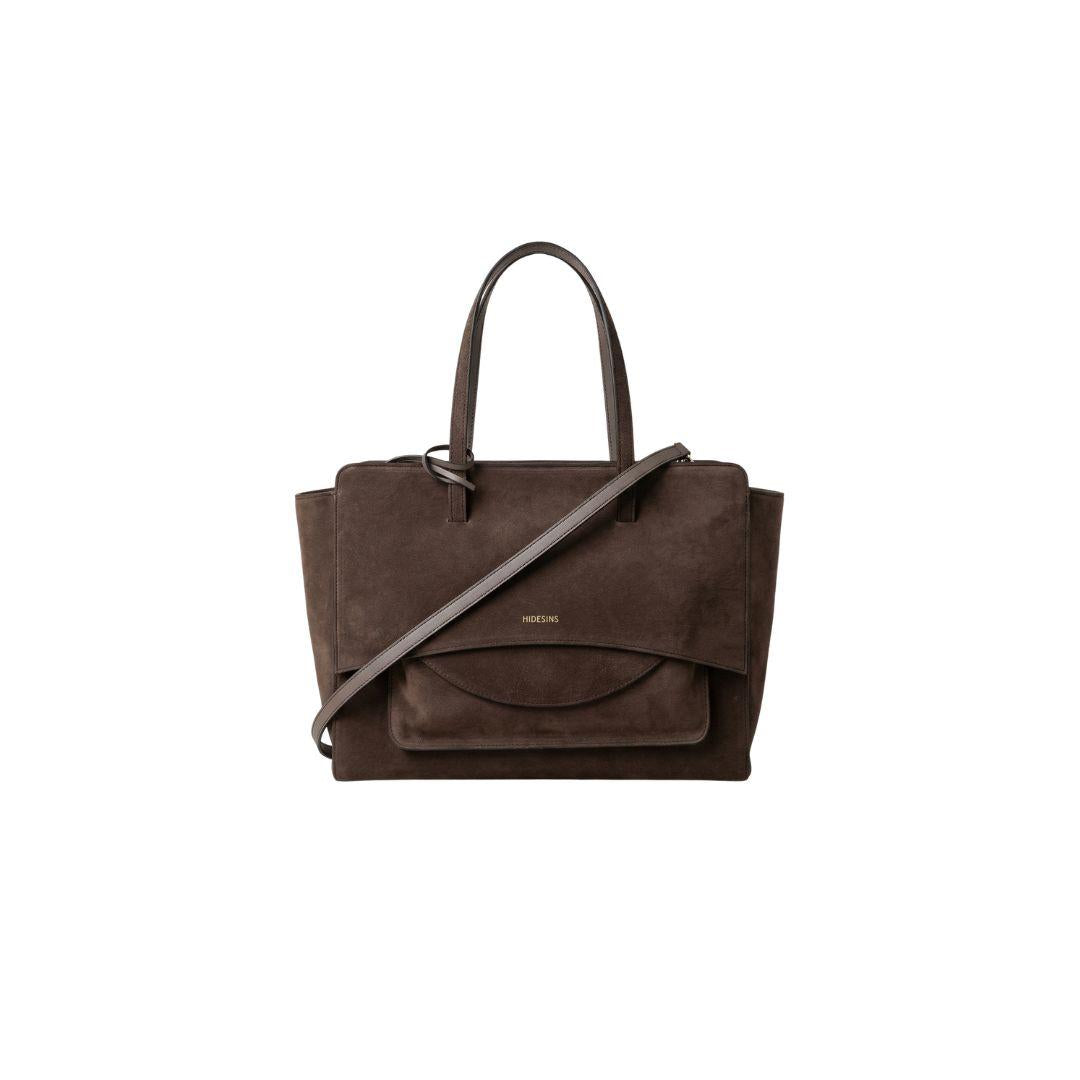 Borsa Flap L suede cioccolato FLAP L SUEDE CHOCOLATE HIDESINS 