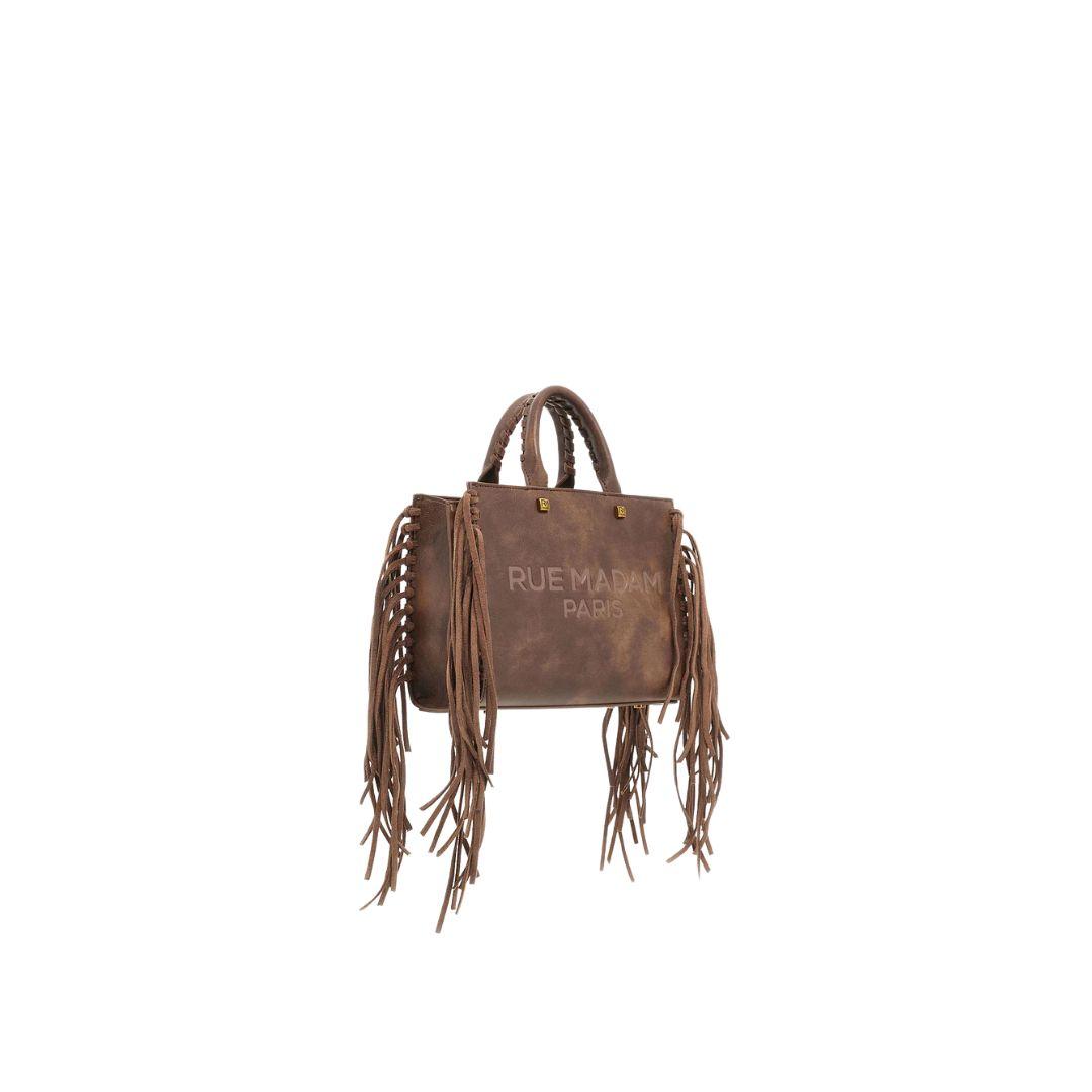 Borsa texas mini tote TEXAS MINI TOTE BROWN RUE MADAM 