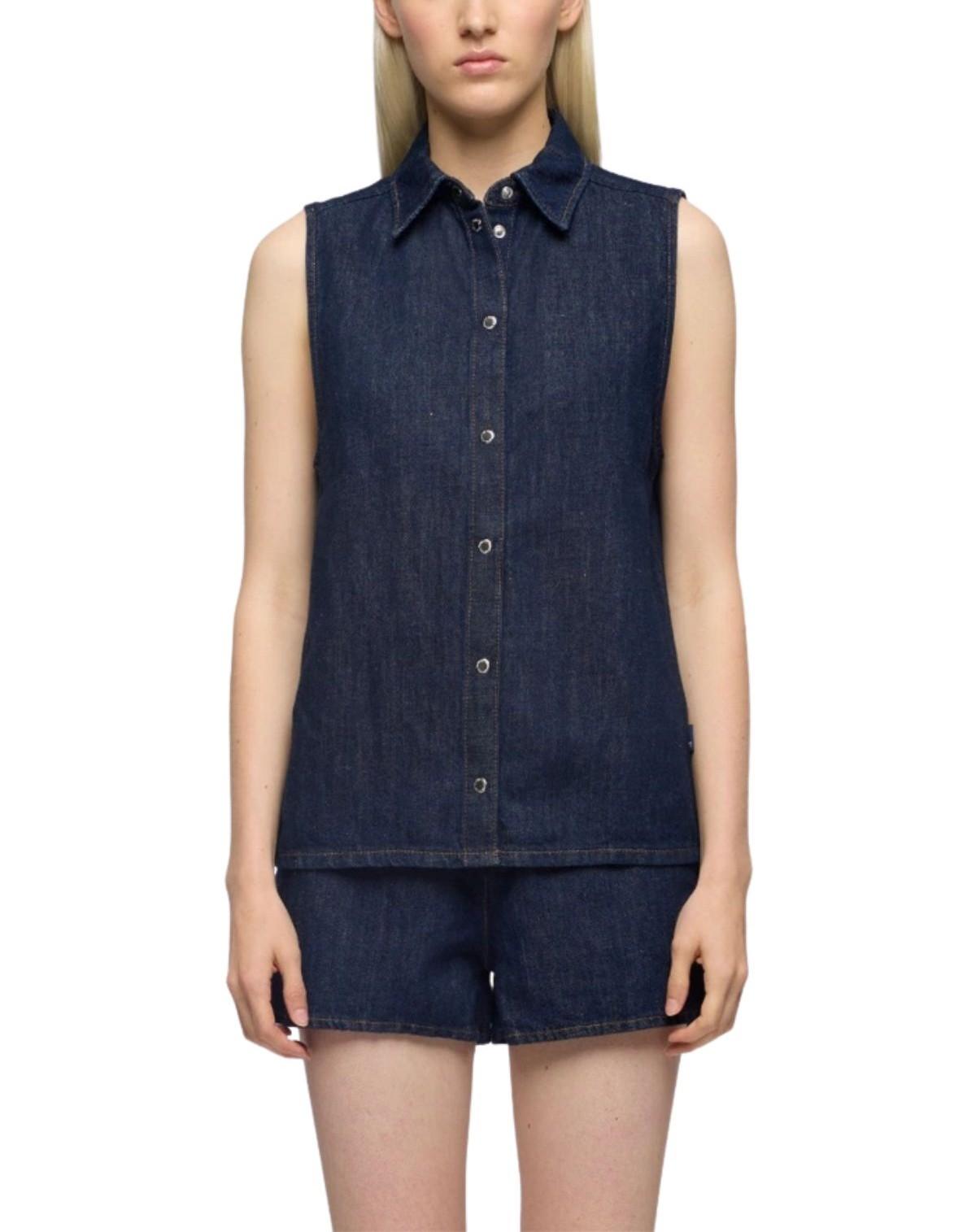 Camiciajeans Sleeveless Shirt SLEEVELESS SHIRT BLOSSOM BLU 7 FOR ALL MANKIND 