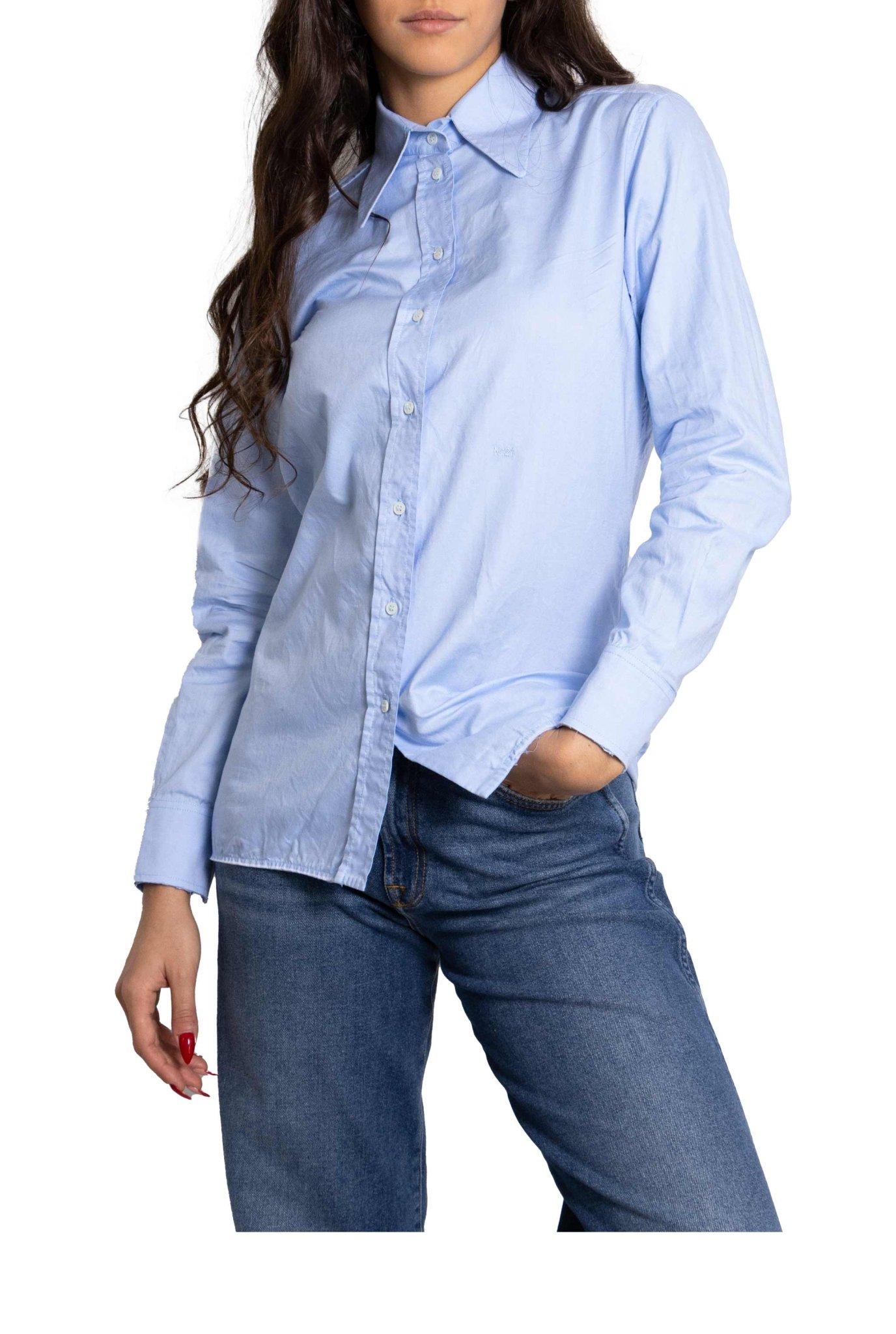 Camicia celeste effetto stropicciato G011 C N° 21 