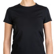 T-shirt nera in tessuto tecnico.