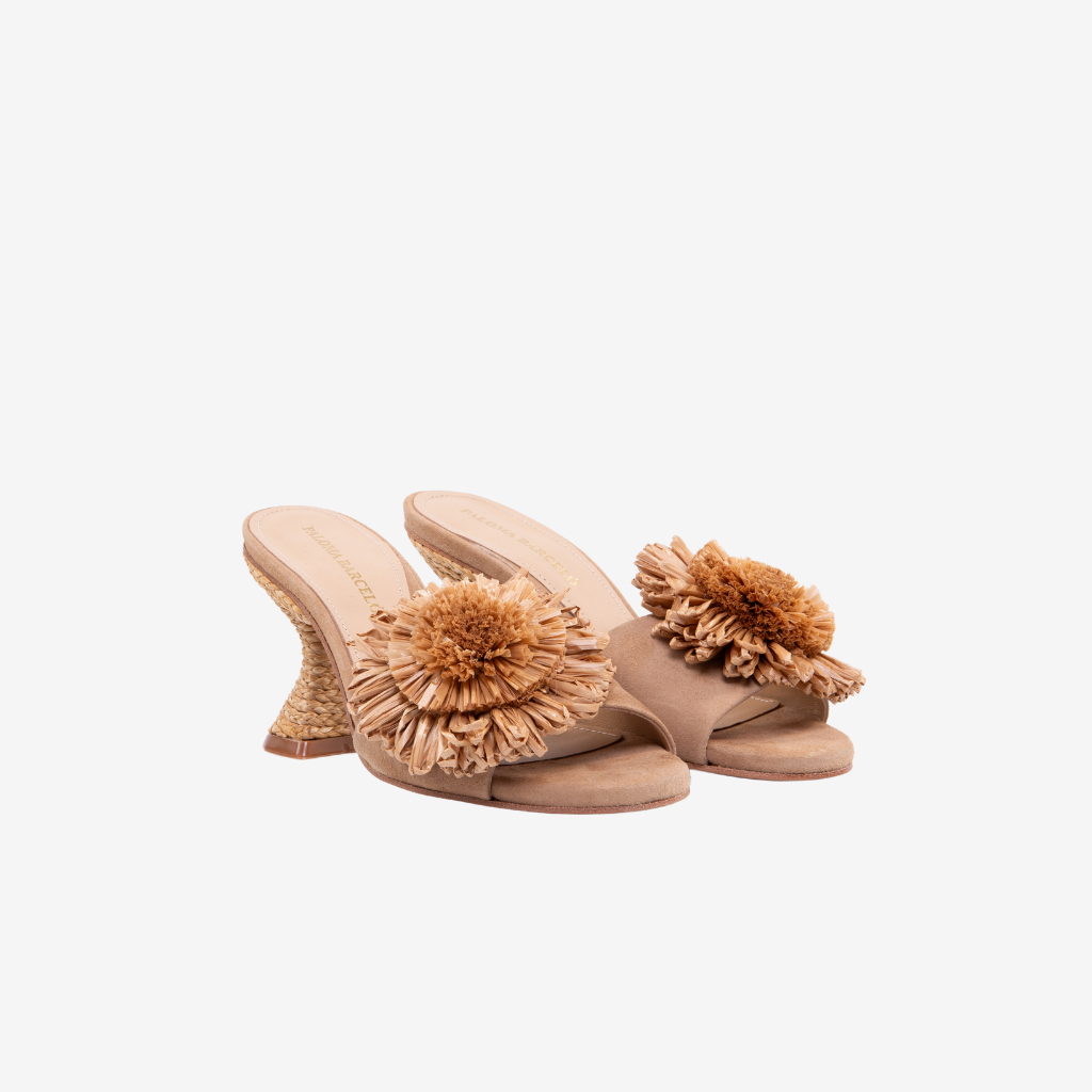 Sabot beige con fiore AKIRA B PALOMA 