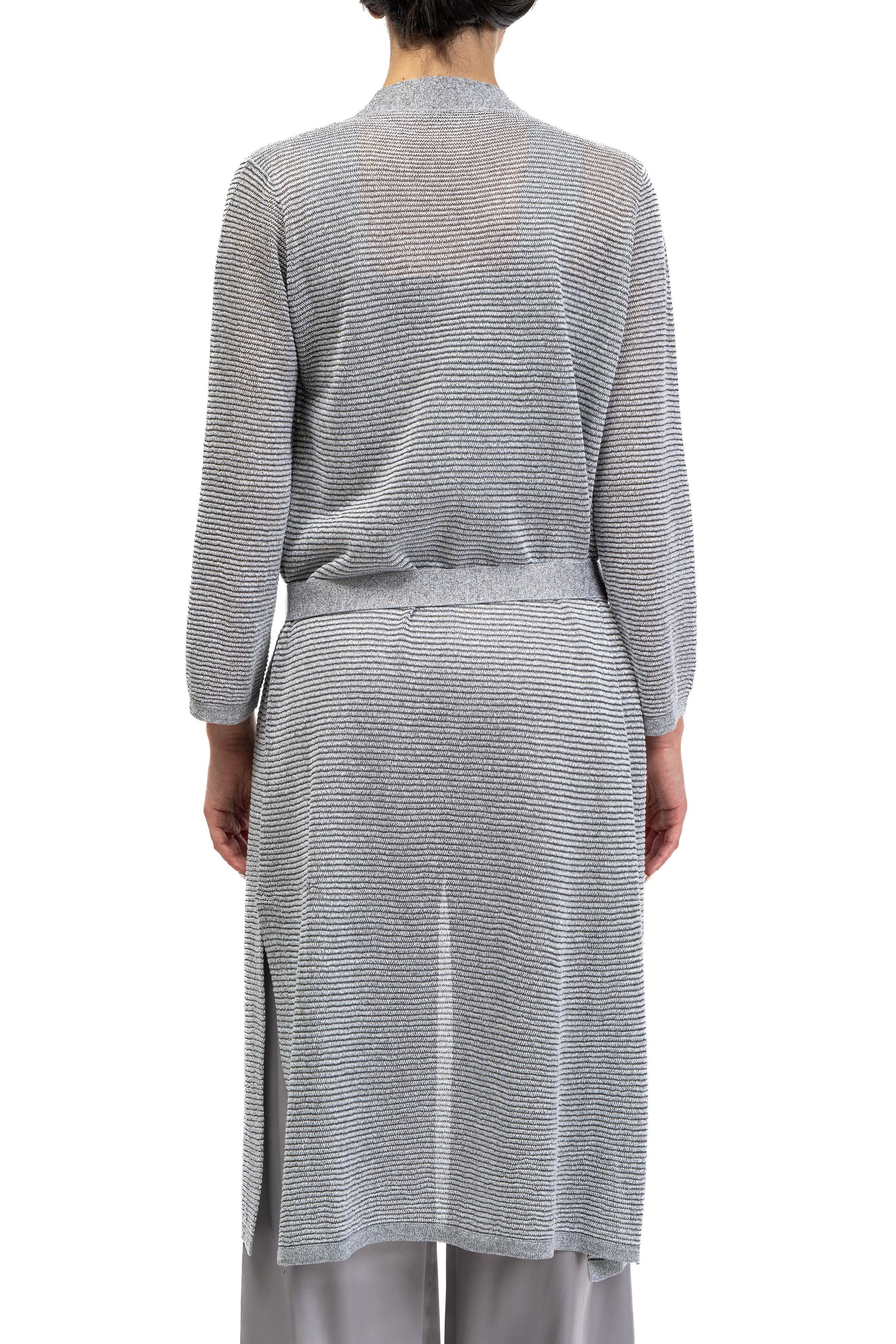 Cardigan lungo in lurex oro 60190 12 ACCIAIO D.EXTERIOR 