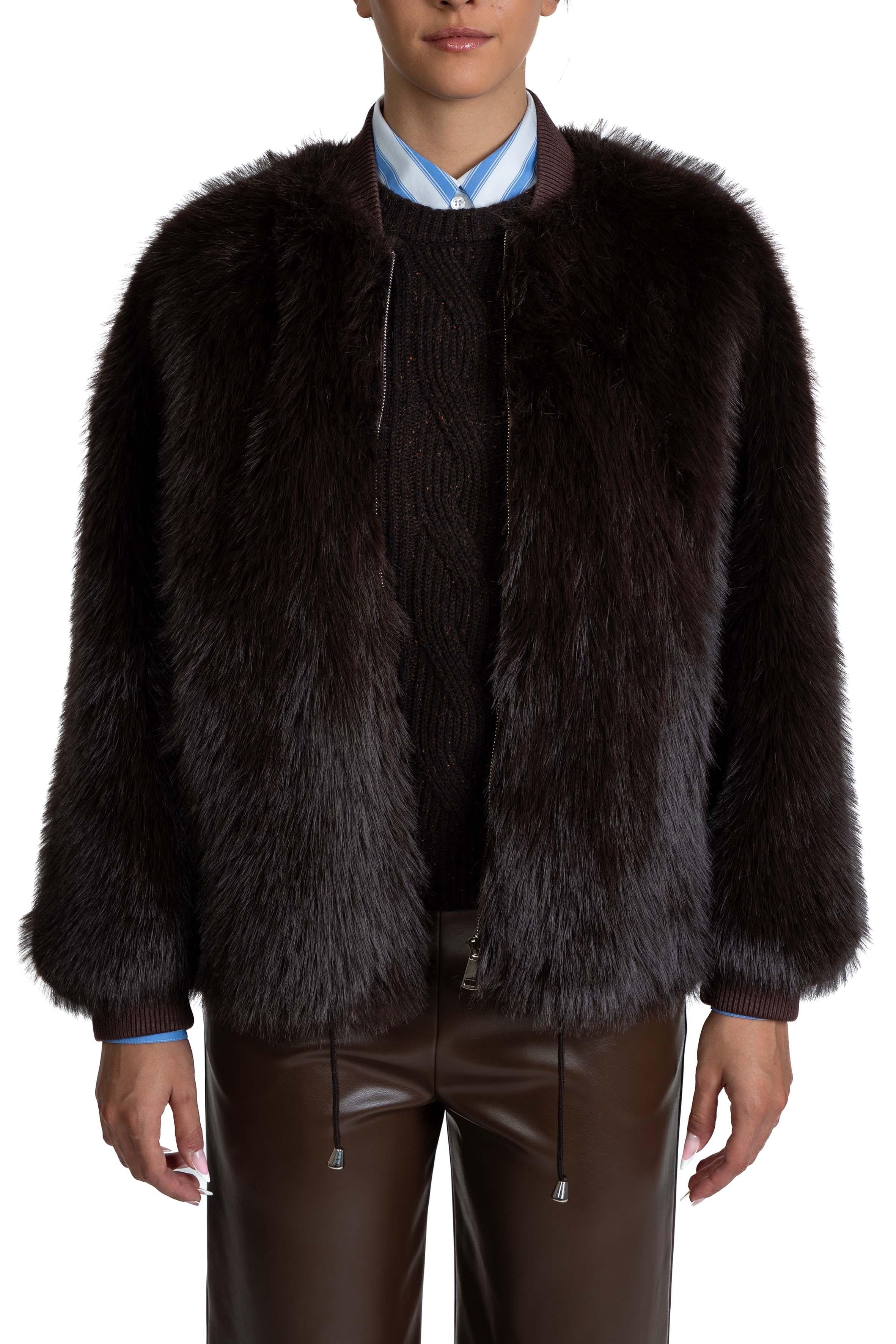 Bomber eco pelliccia 9029 9029 EKO DARK COFFEE SWORD 