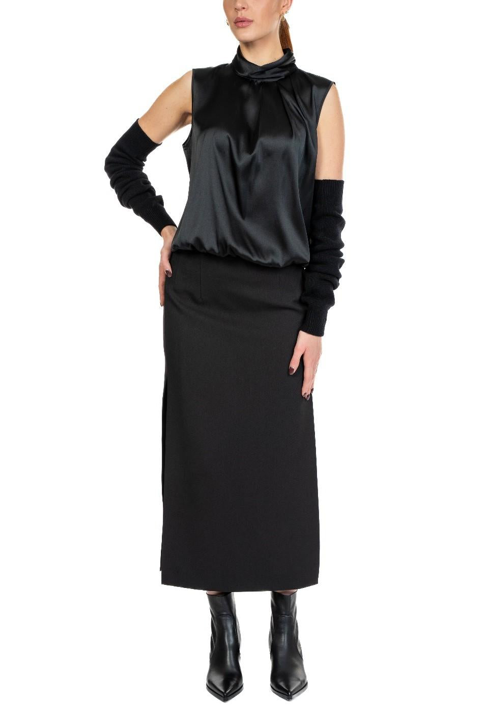 Top in raso 61703 NERO D.EXTERIOR 