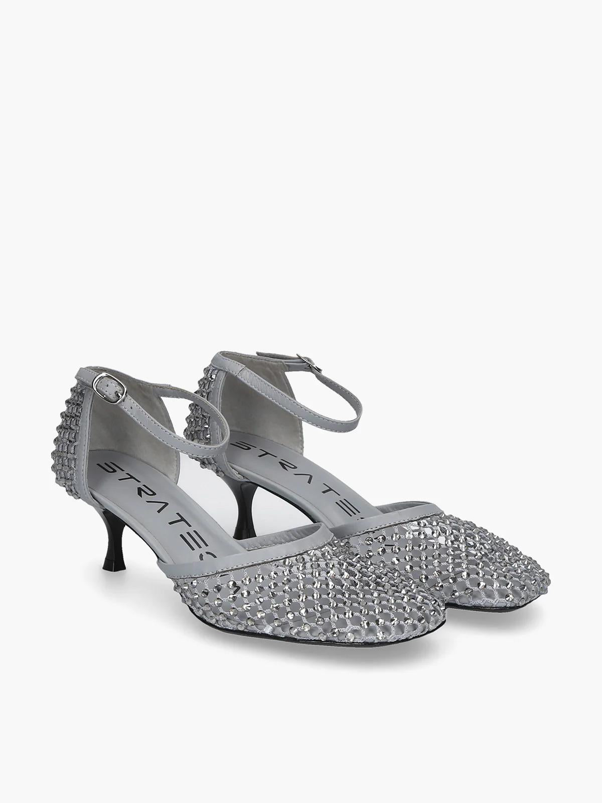 Shoes with silver rhinestones R15 GREY STRATEGIA 