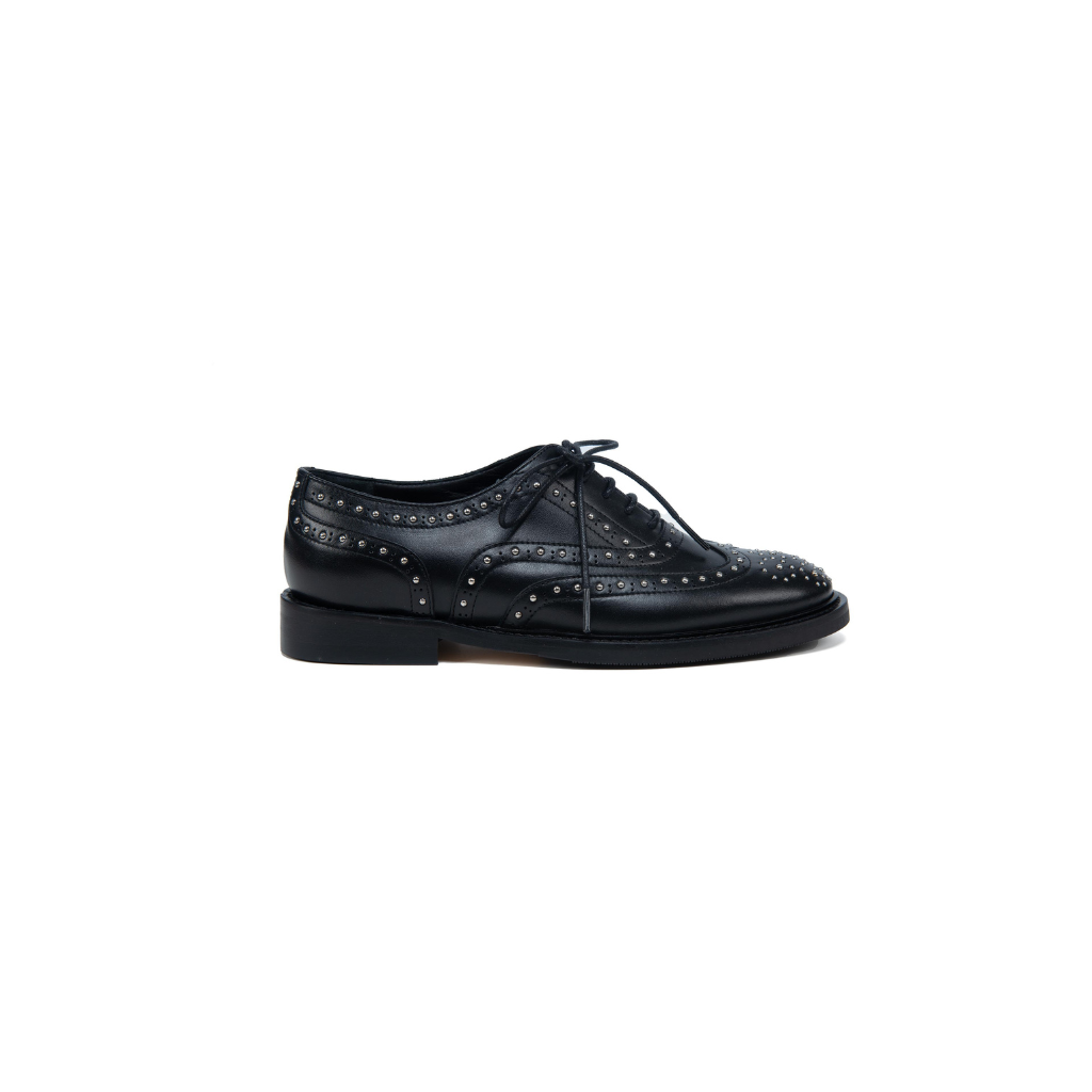 Scarpa duilio nera con borchie 1746B N ANNA F 