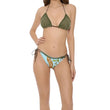 Bikini triangolo a rete con paillettes e slip brasiliana
