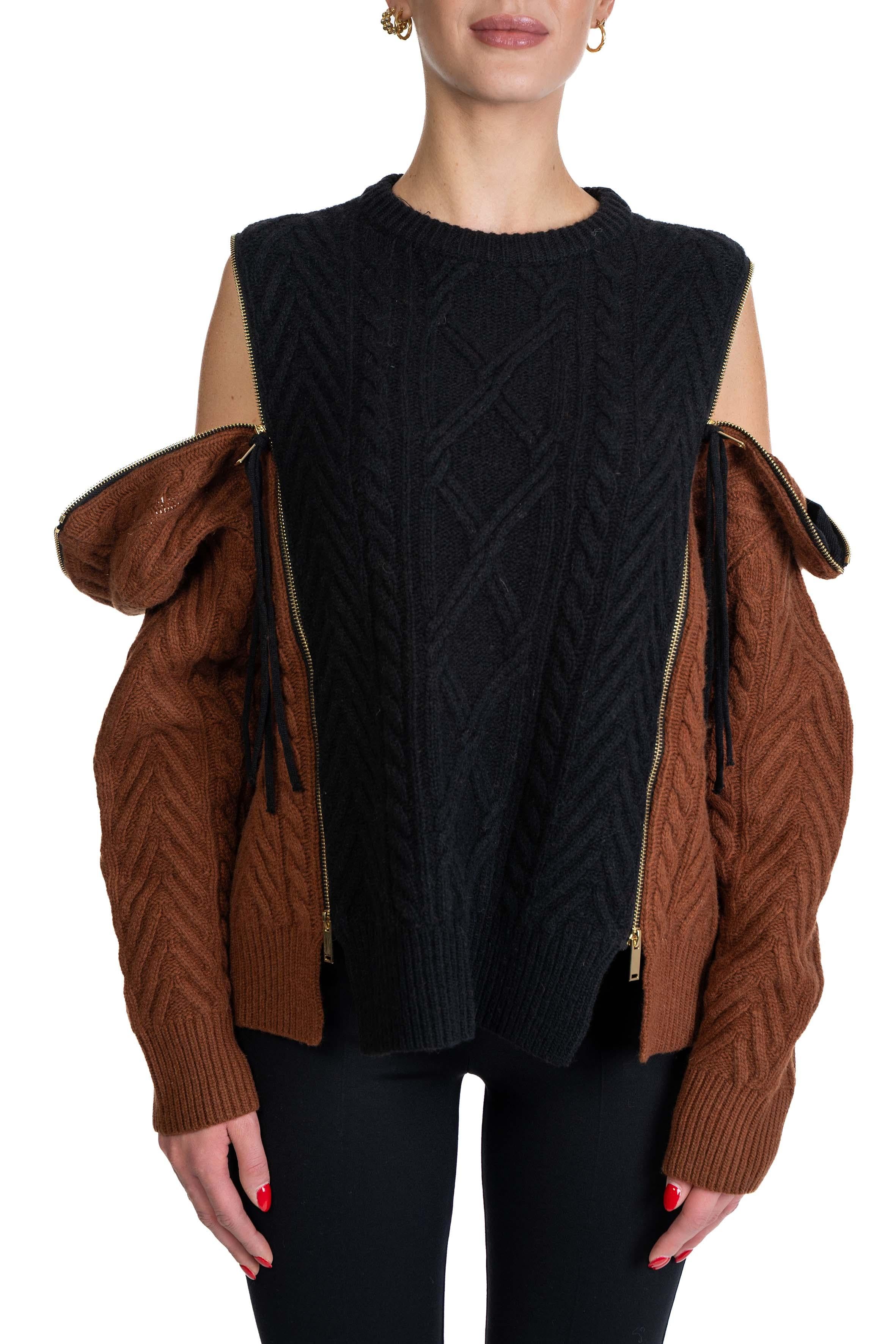 Maglia Leonor con zip sulle spalle LEONOR S5WB21 ANTRACITE SEMICOUTURE 