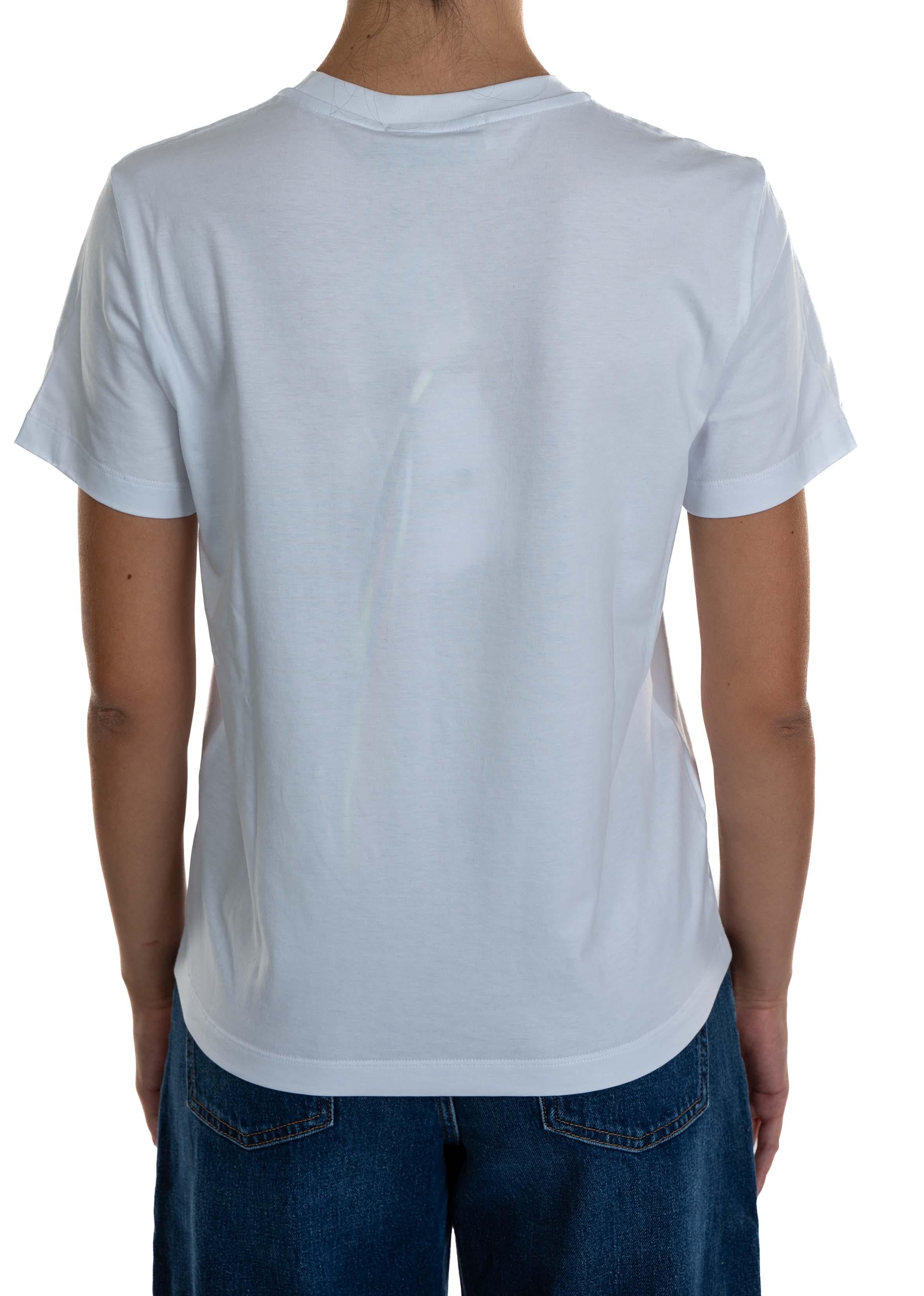 T-shirt logo MSGM  panna. 2000MDM500 OPTICAL WHITE MSGM 