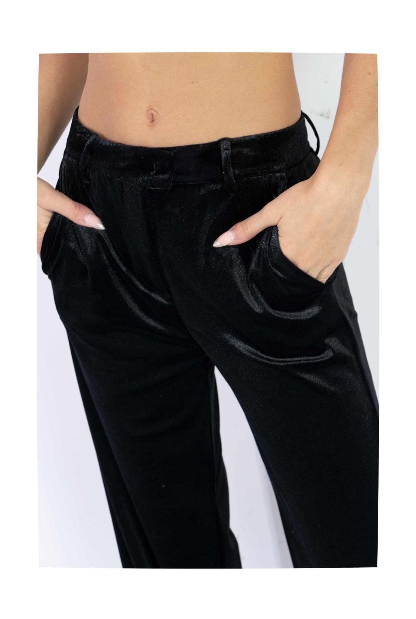Pantalone dritto in velluto nero 2974 2894 N ALICE MILLER 