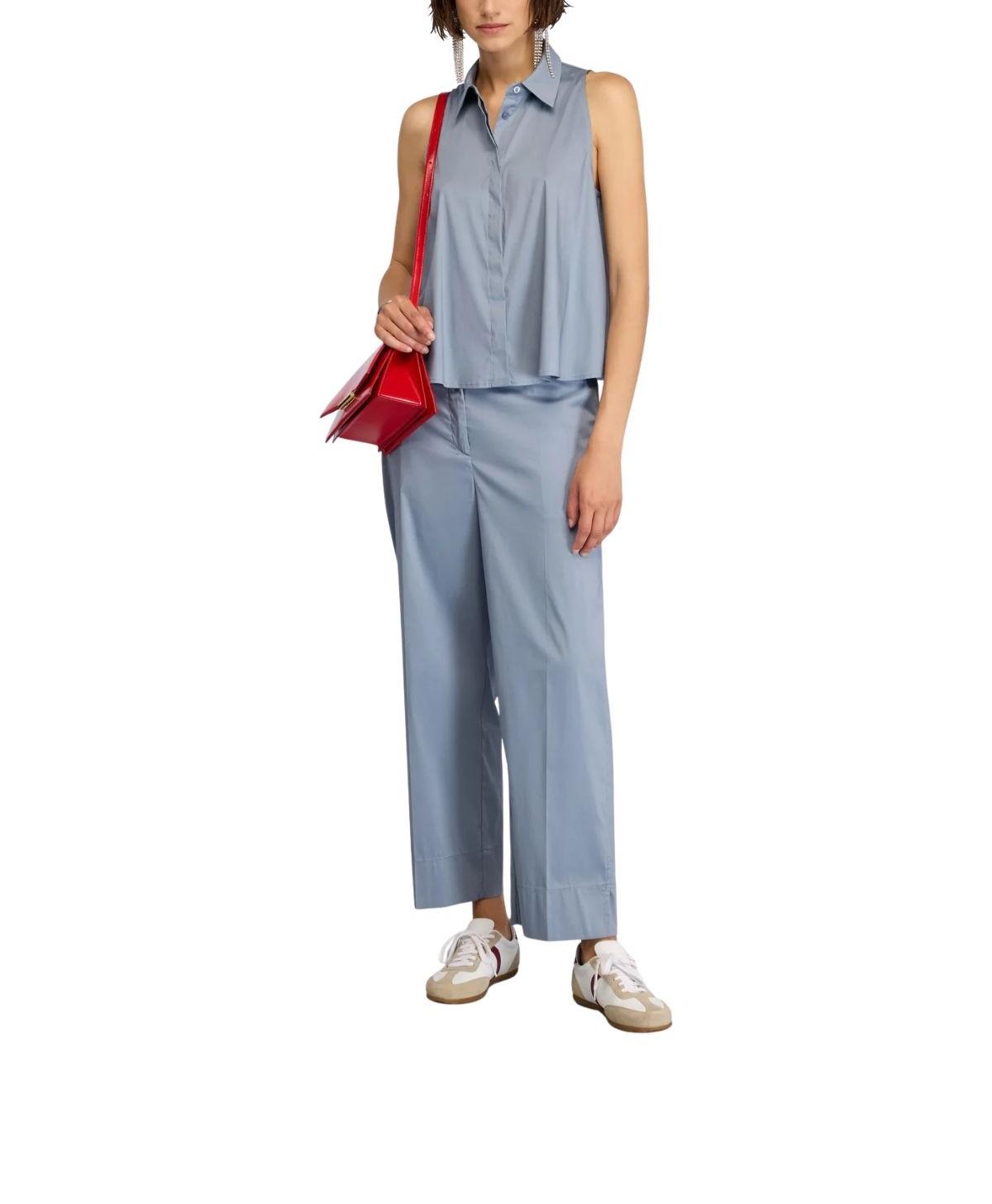 Pantalone Ludmilla celeste LUDMILLA S6SK40 PUCKET SEMICOUTURE 