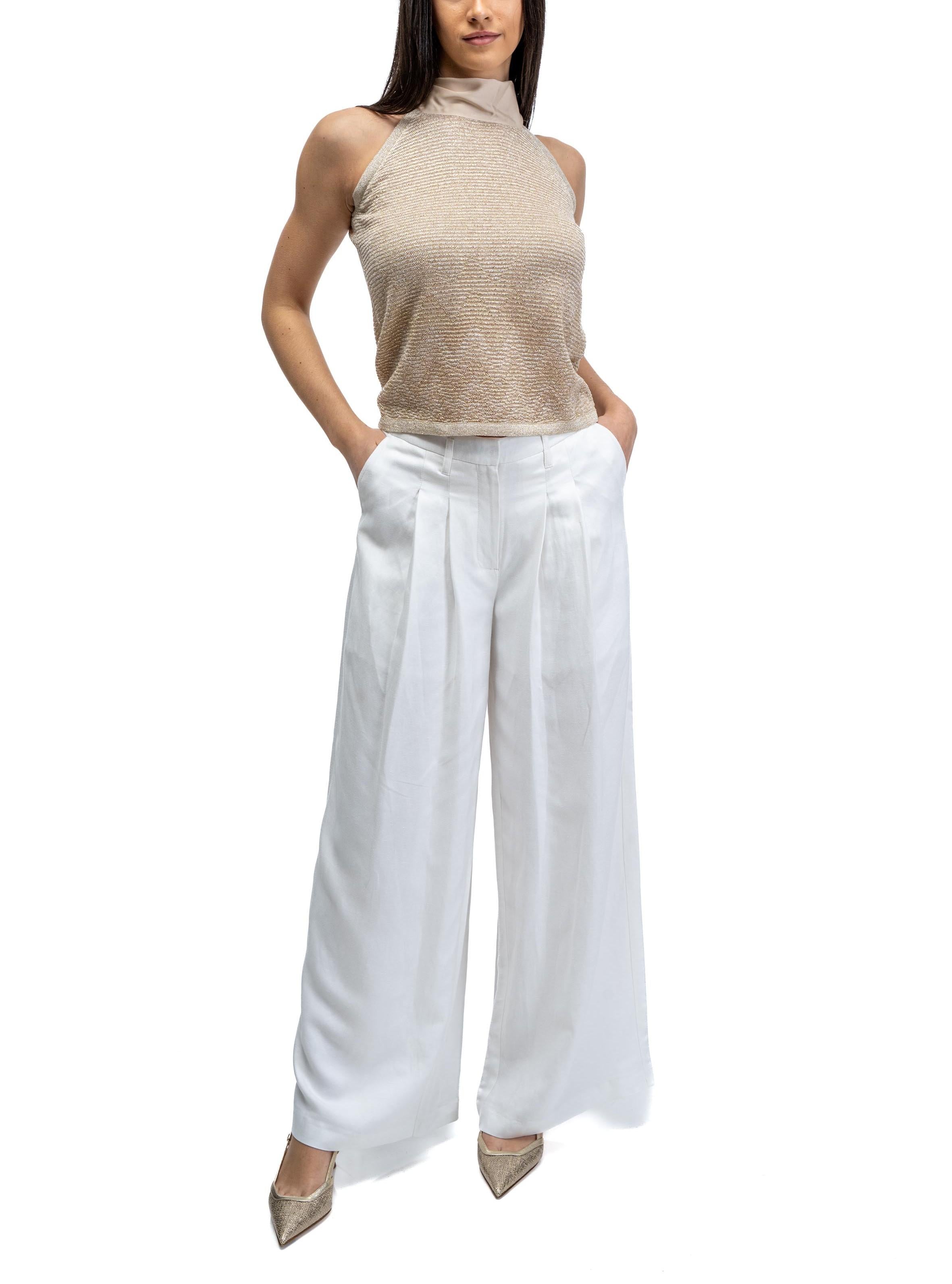 Top lurex con fiocco 60185 4 AVORIO D.EXTERIOR 