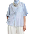 Camicia  a righe con dettaglio ricamato e foulard a parte