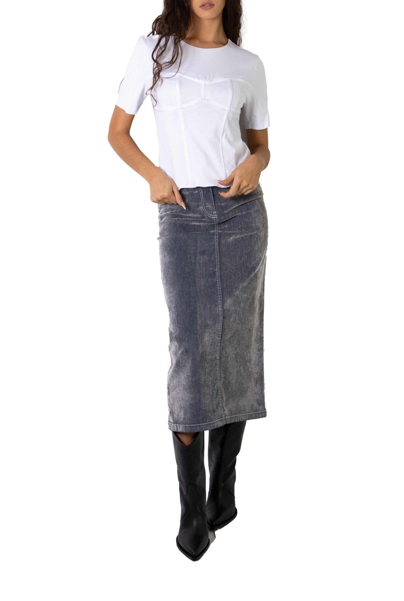 Gonna midi grigia floccata 3542MDD236 G MSGM 