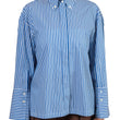 Camicia corta righe celeste