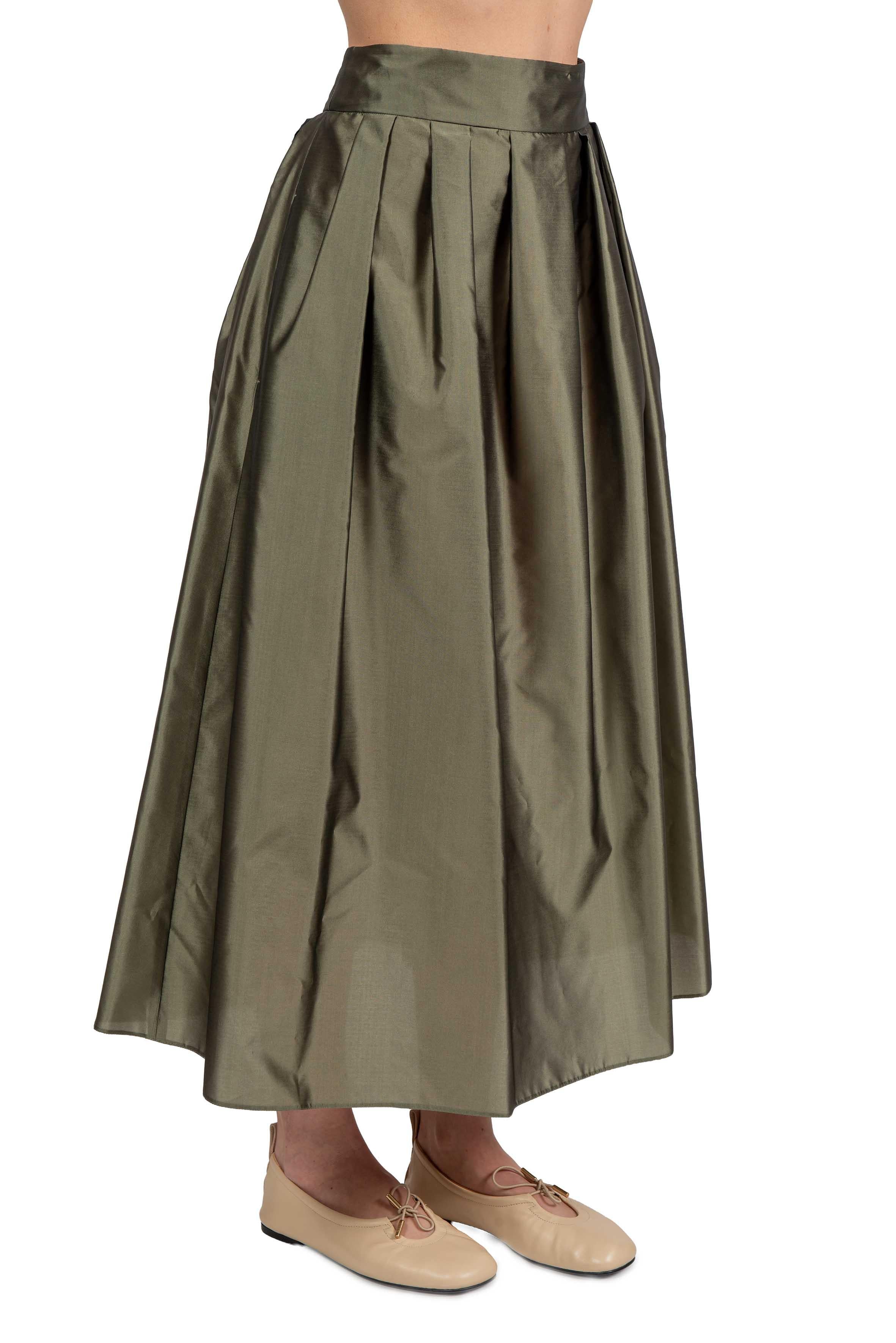 Gonna midi verde militare FEETTO 004 MAX MARA 