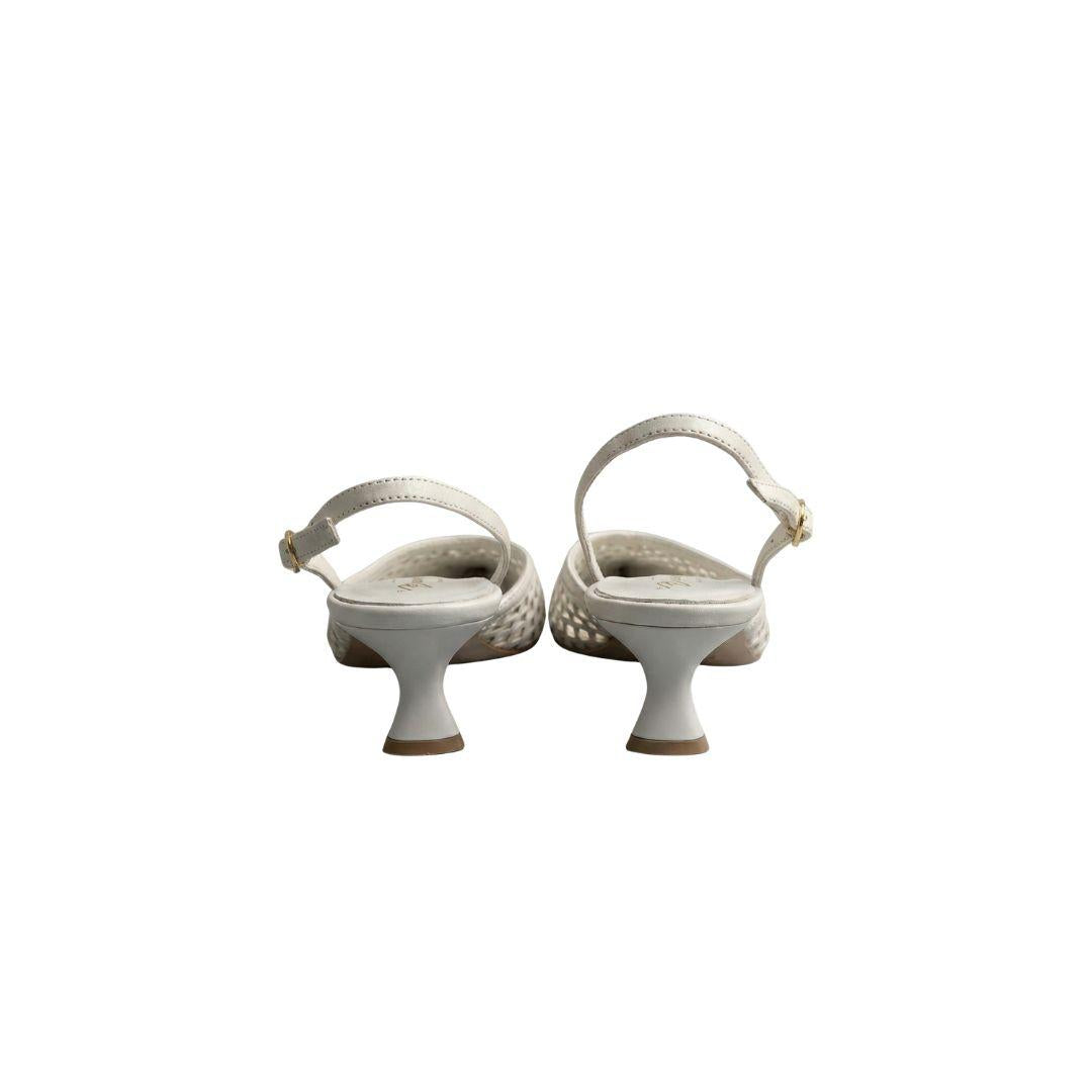 Slingback traforata 1666 bianca 1666 LATTE BIANCA DI 